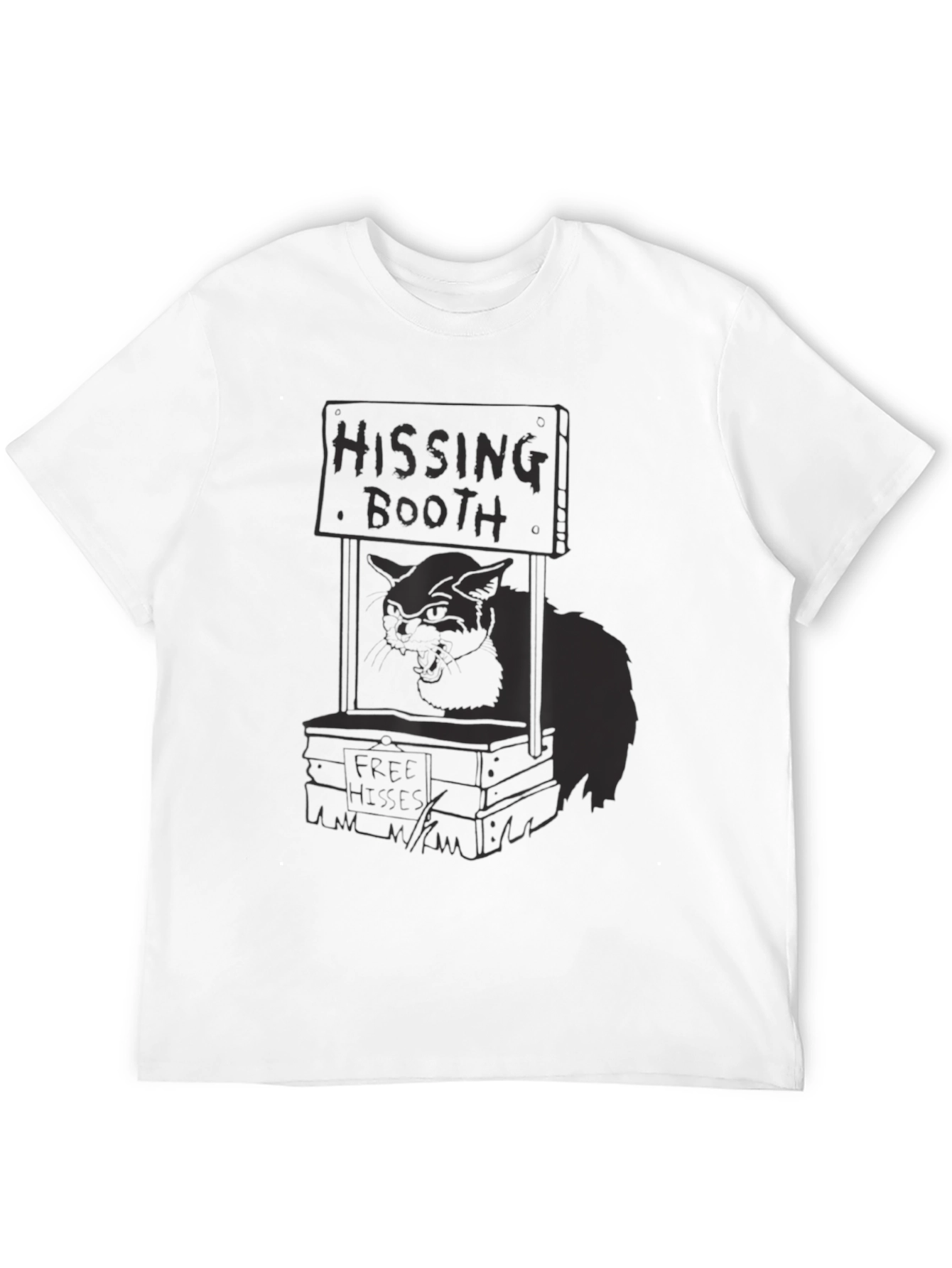 Hissing Booth Cat Graphic Tee - Black