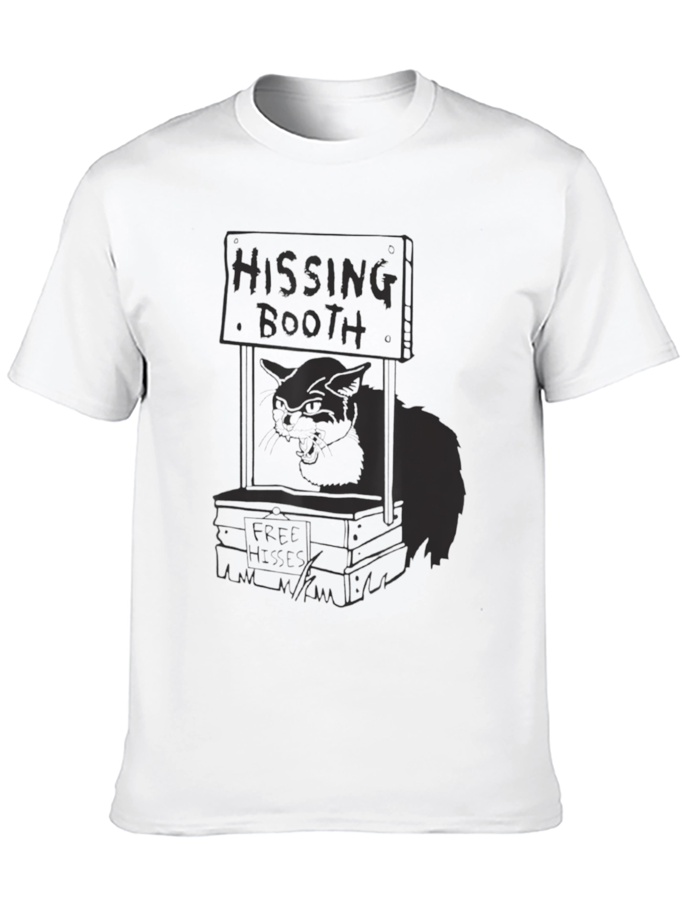 Hissing Booth Cat Graphic Tee - Black
