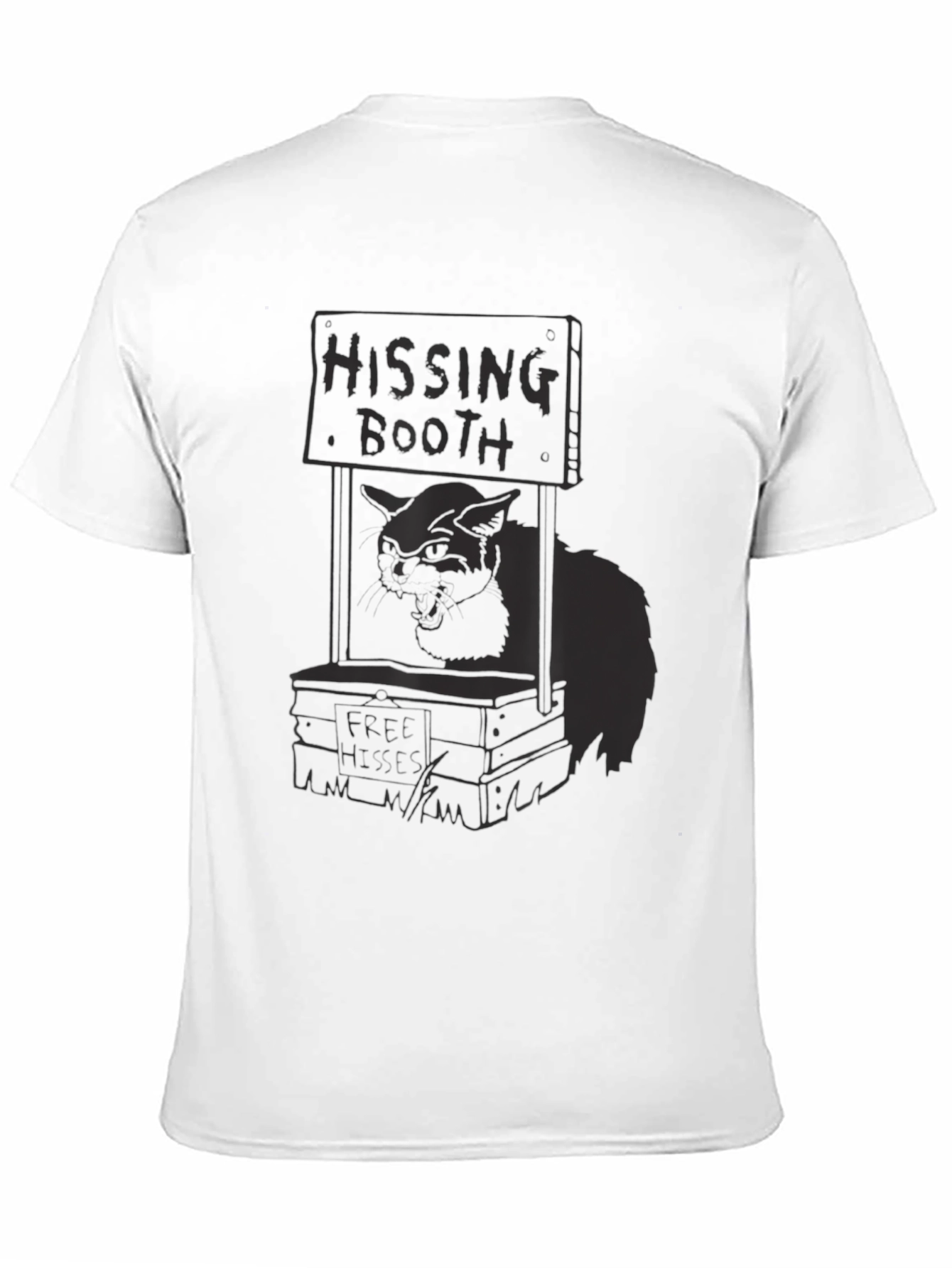 Hissing Booth Cat Graphic Tee - Black