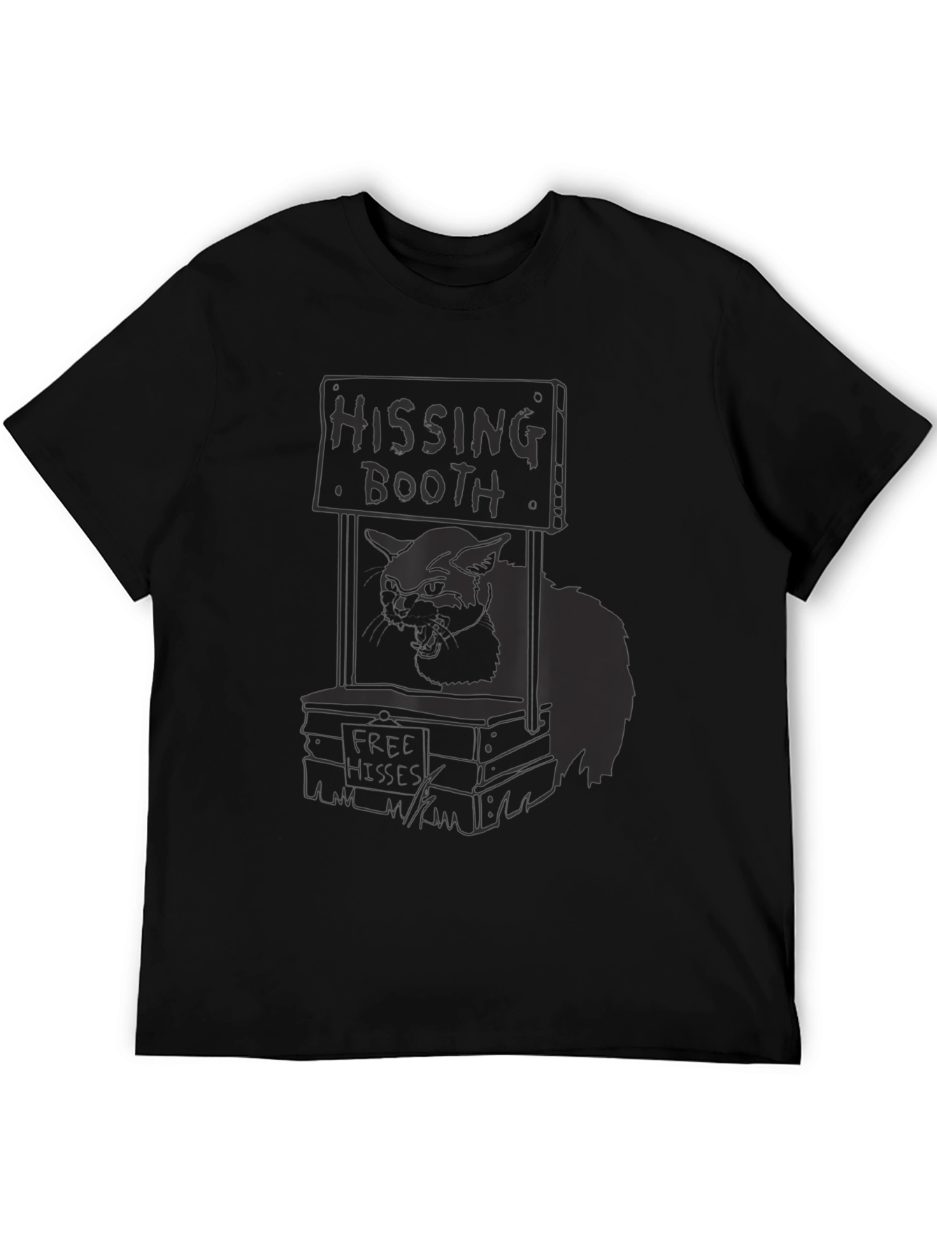 Hissing Booth Cat Graphic Tee - Black