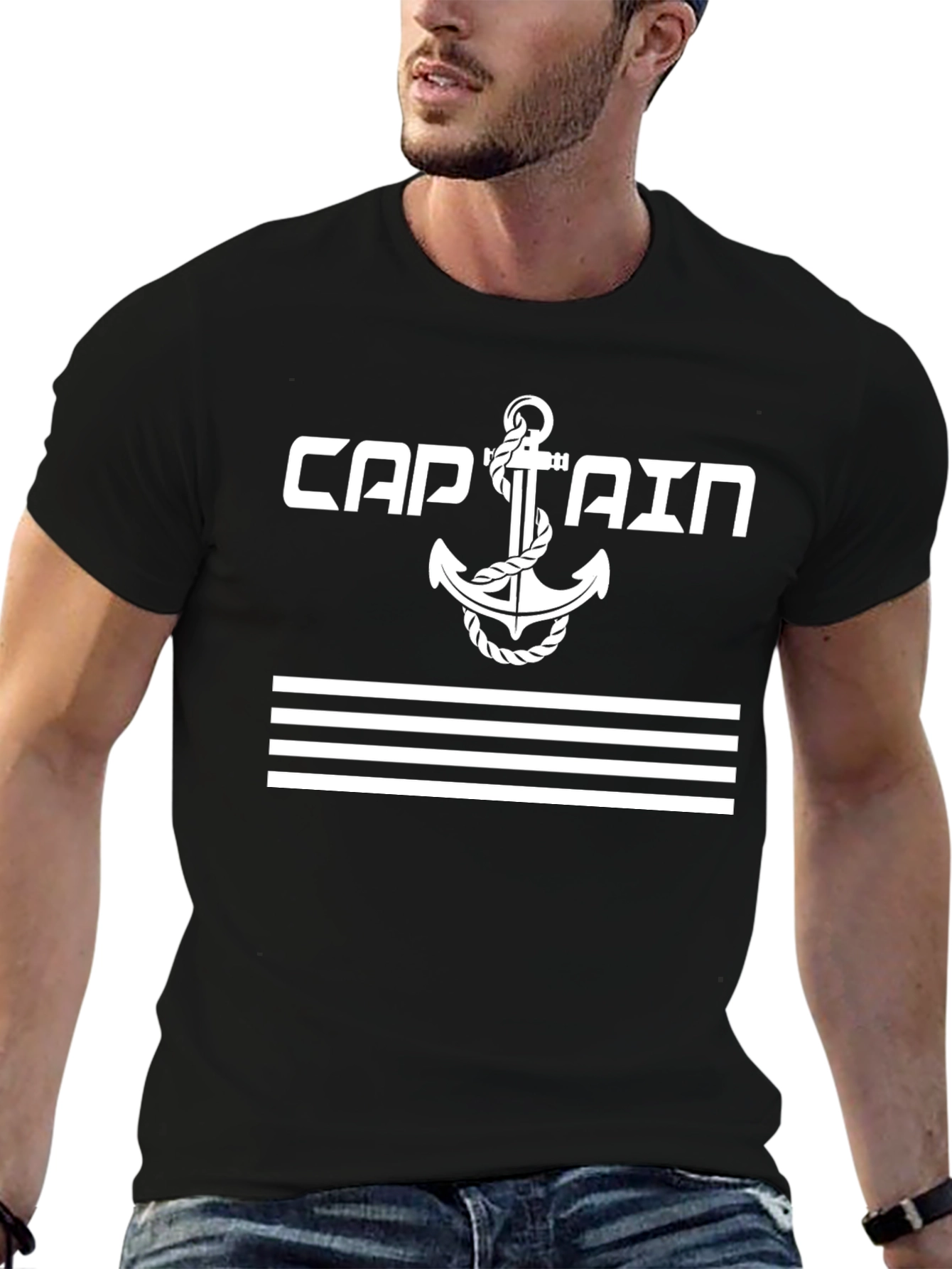 Captain Anchor Graphic Tee - Nautical Style