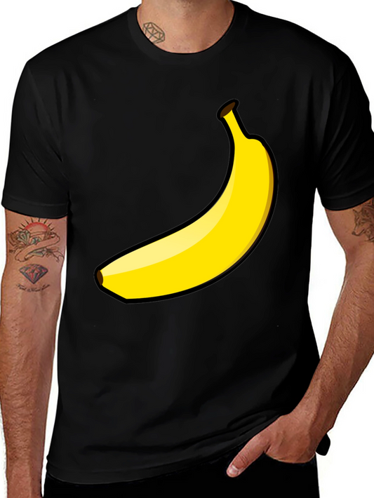 Banana Graphic Tee - Black Cotton Casual Shirt