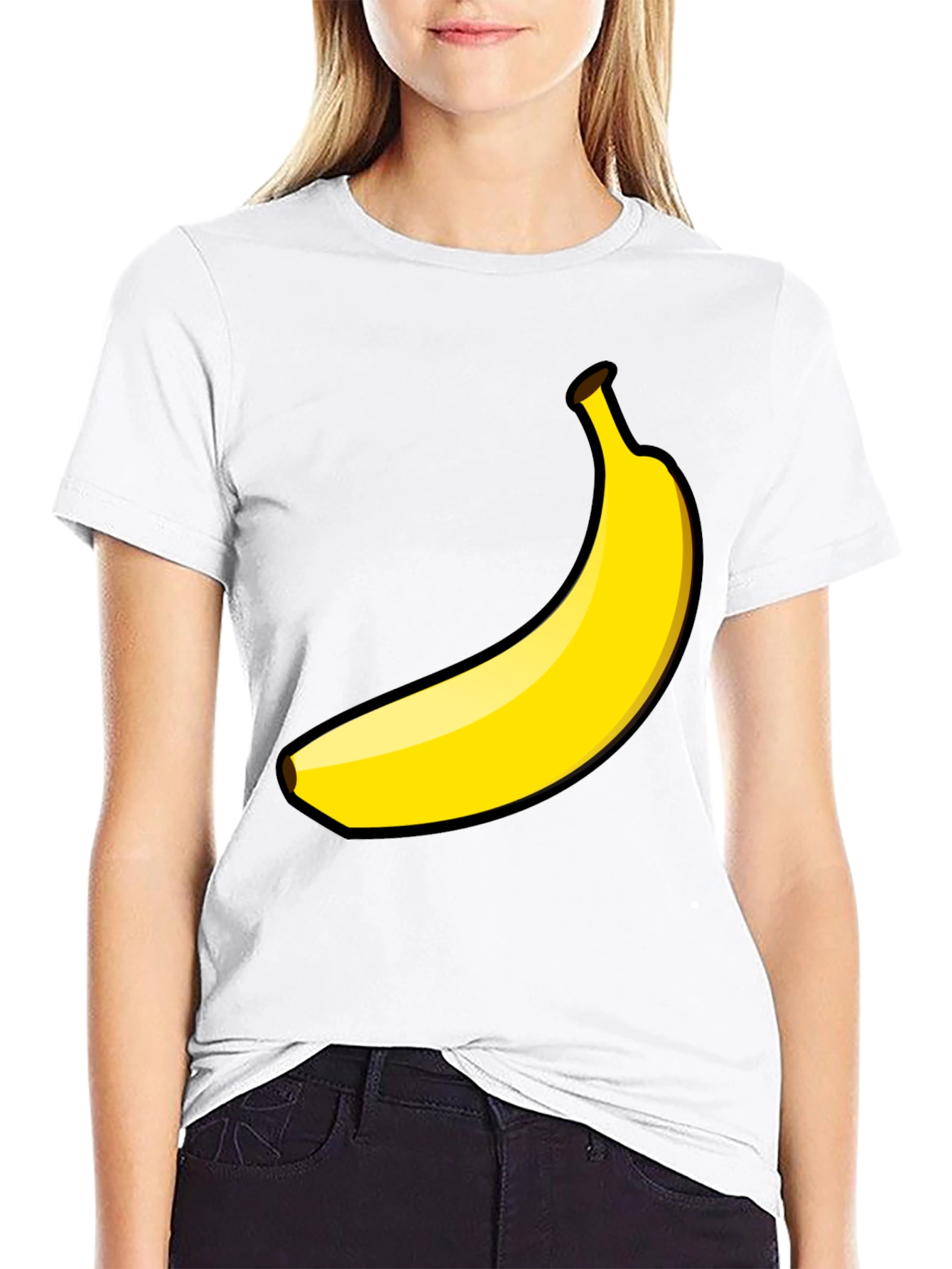 Banana Graphic Tee - Black Cotton Casual Shirt