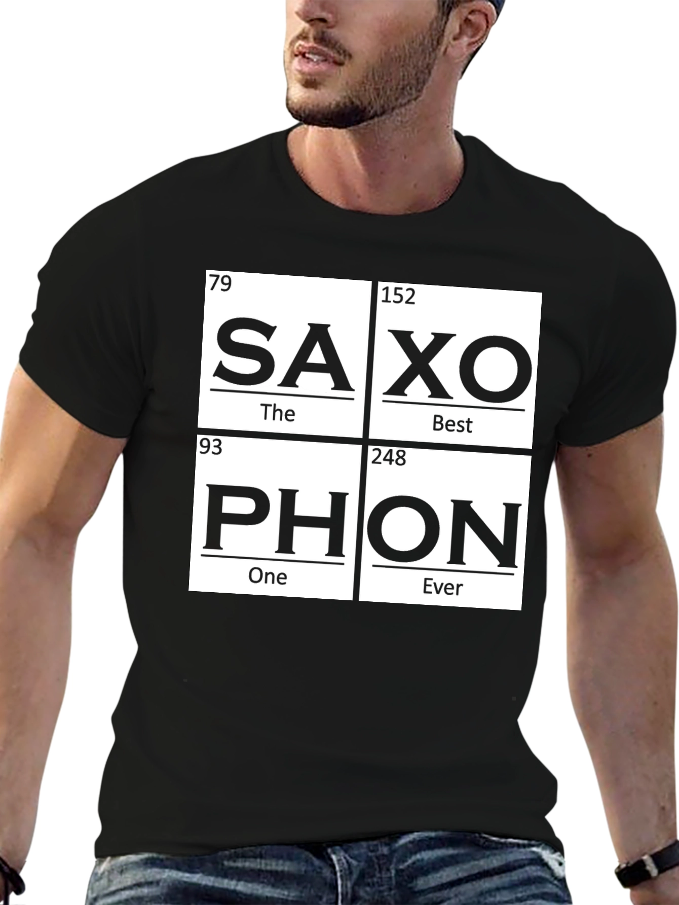 Saxophone Periodic Table Inspired T-Shirt