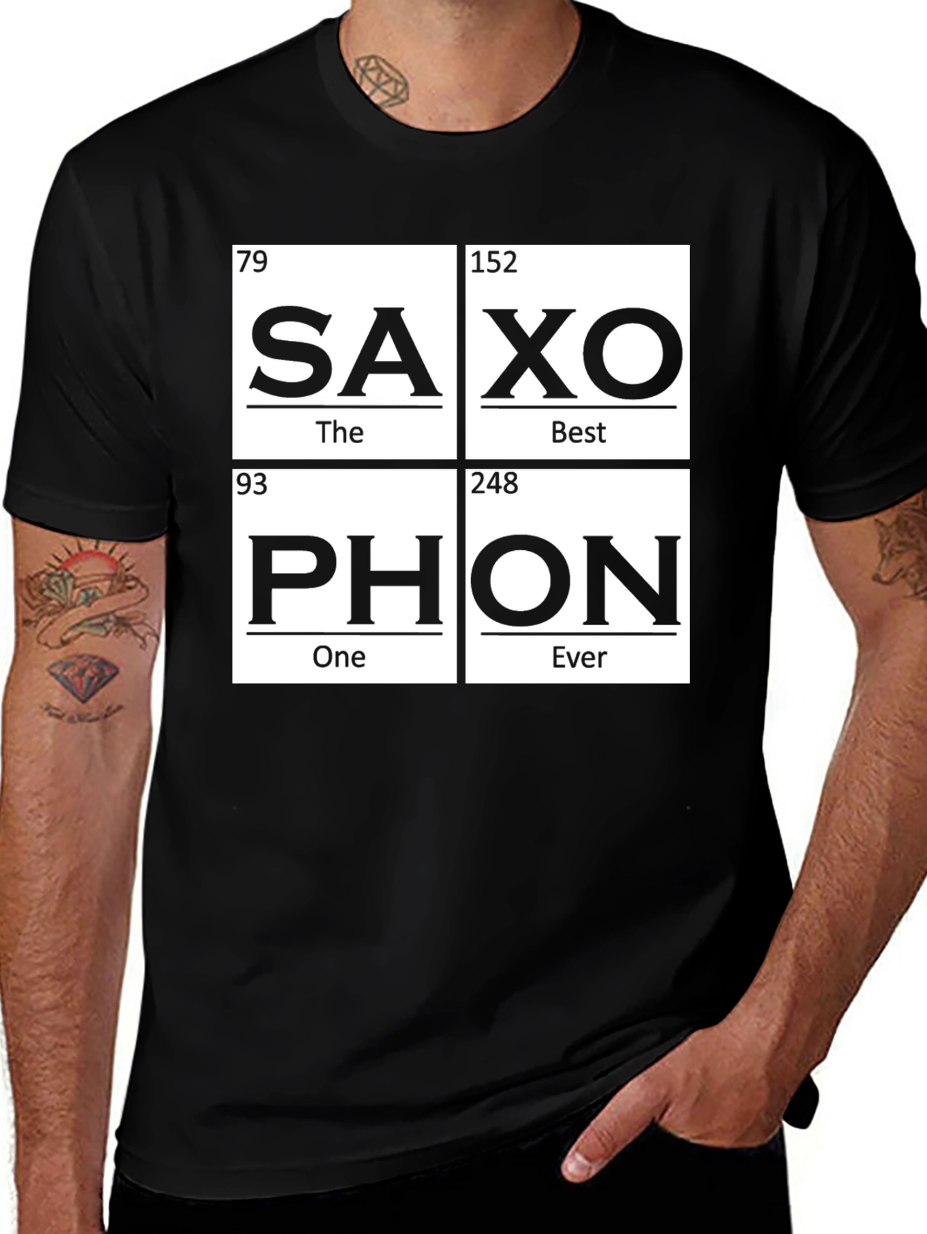 Saxophone Periodic Table Inspired T-Shirt