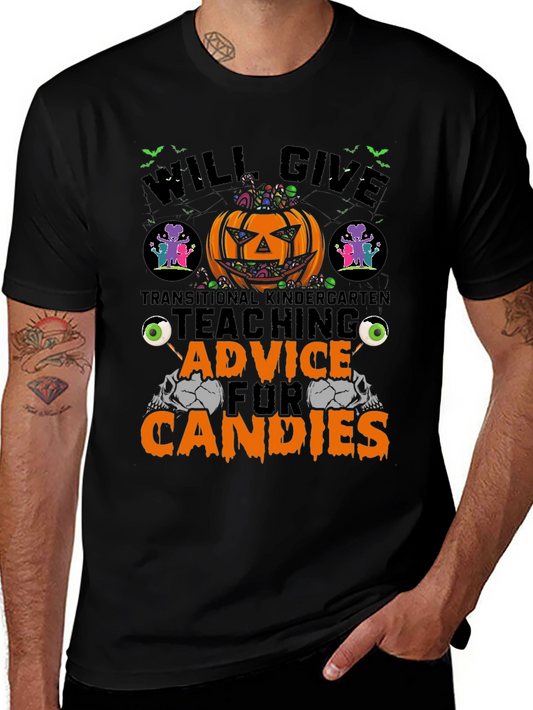 Halloween Teacher T-Shirt: Teaching Advice for Candies