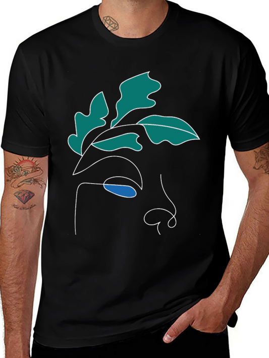 Abstract Face Graphic Tee - Modern Art Shirt