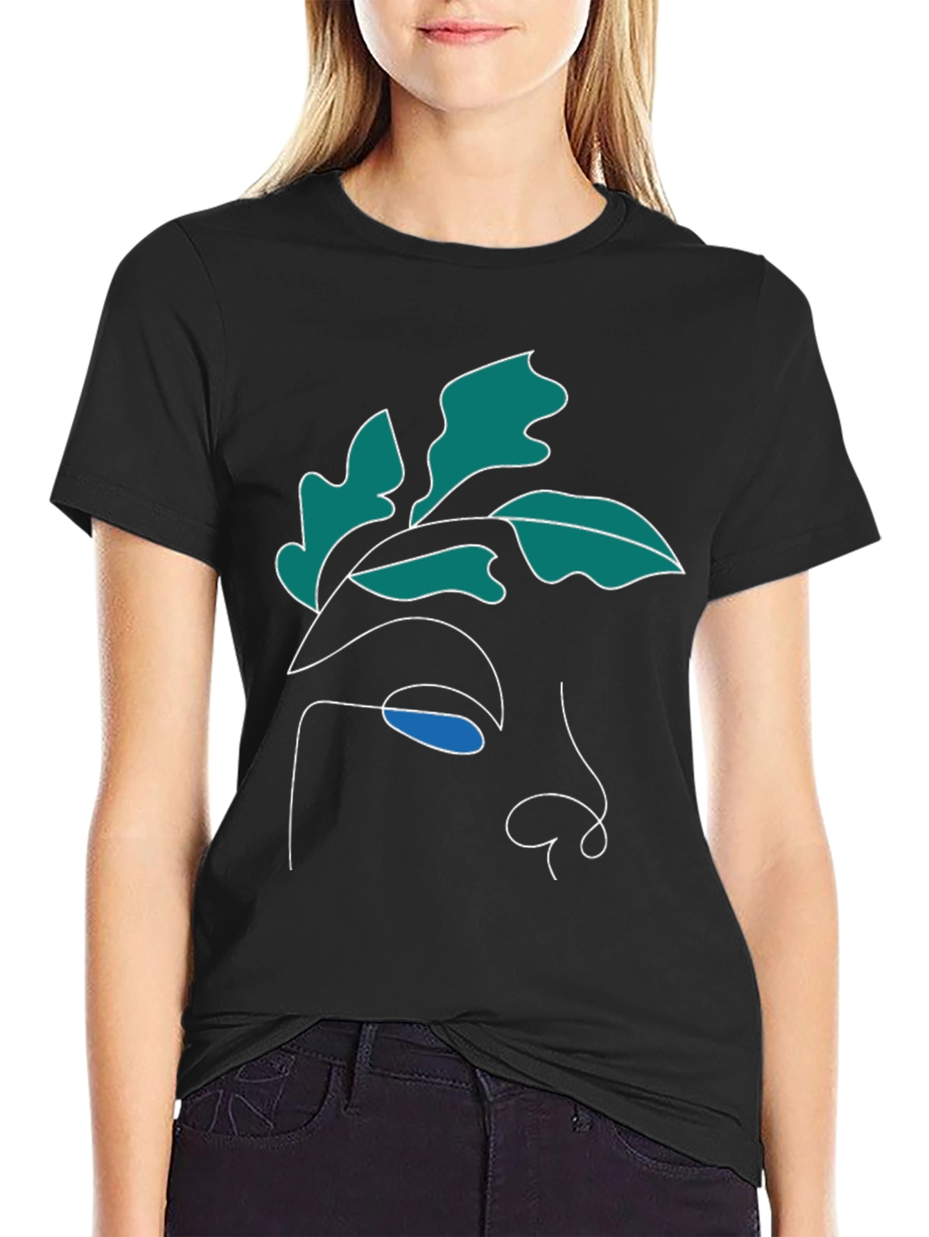 Abstract Face Graphic Tee - Modern Art Shirt