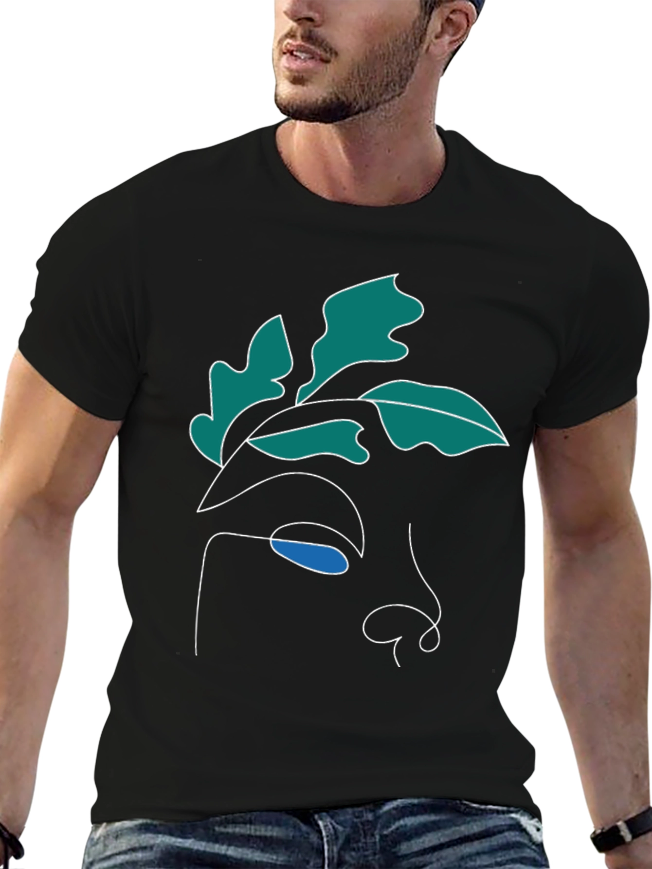 Abstract Face Graphic Tee - Modern Art Shirt