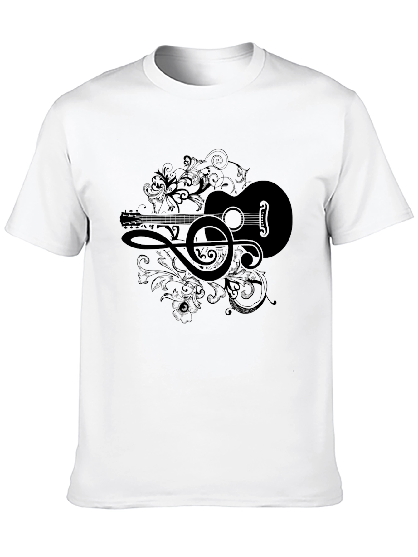 Musical Guitar Graphic Tee - Black