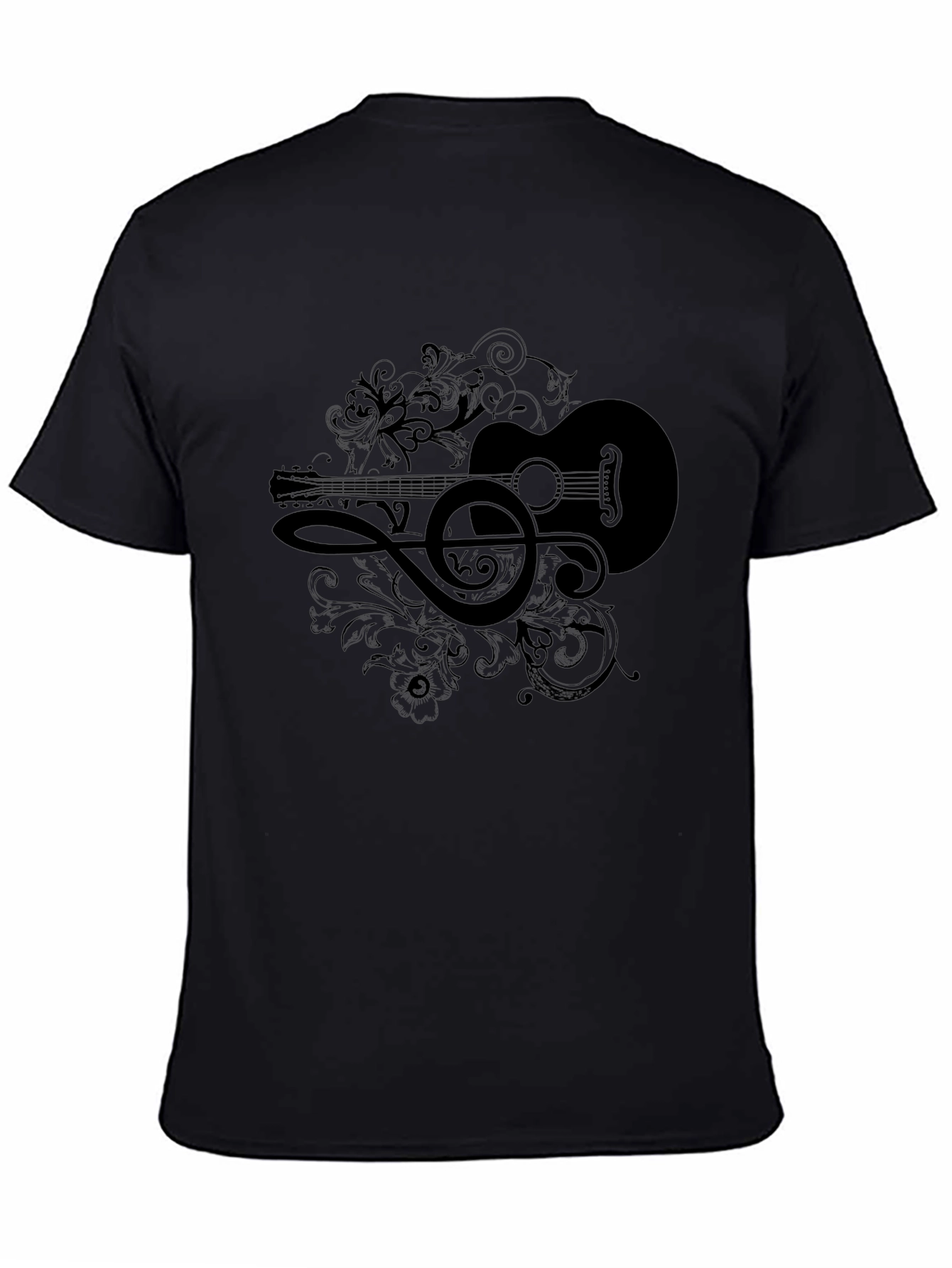 Musical Guitar Graphic Tee - Black