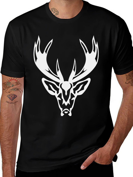 Black Deer Head Graphic Tee