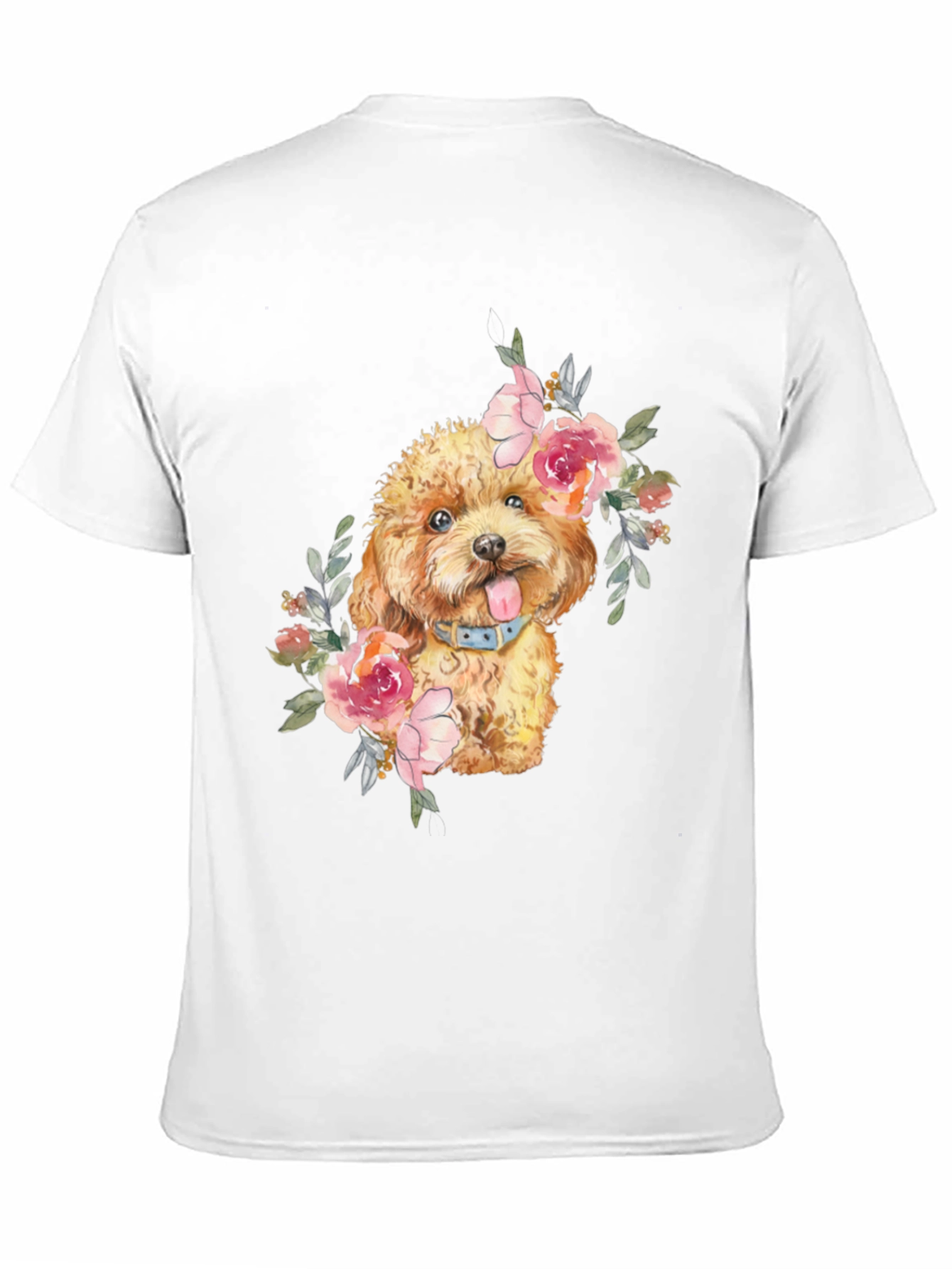 Dog with Flowers Graphic T-Shirt