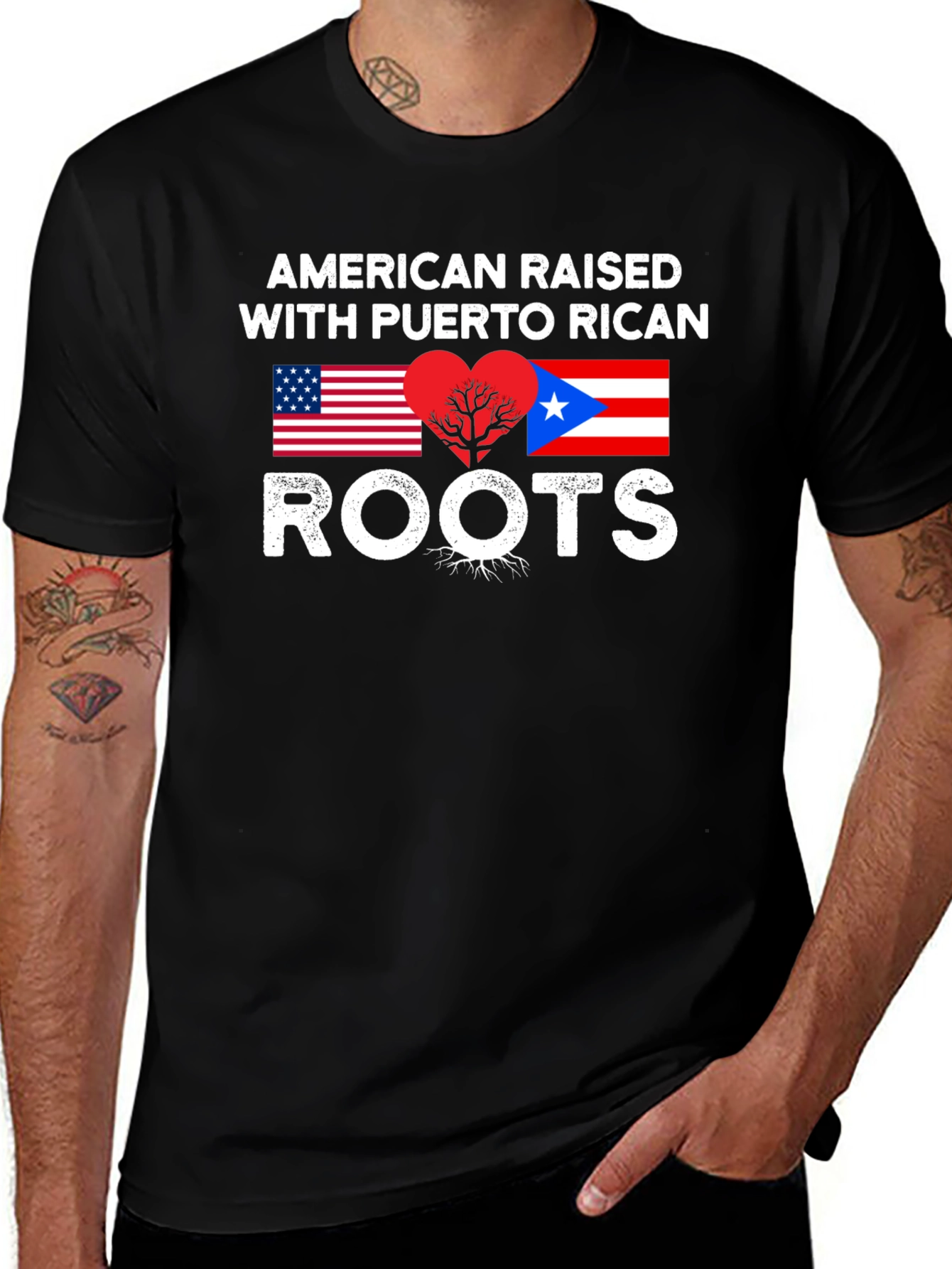 American Raised with Puerto Rican Roots T-Shirt