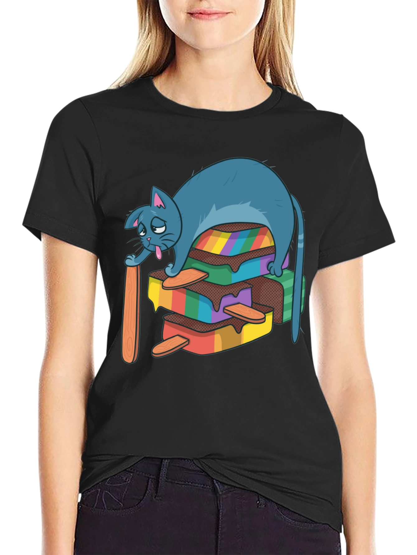 Rainbow Popsicle Cat T-Shirt