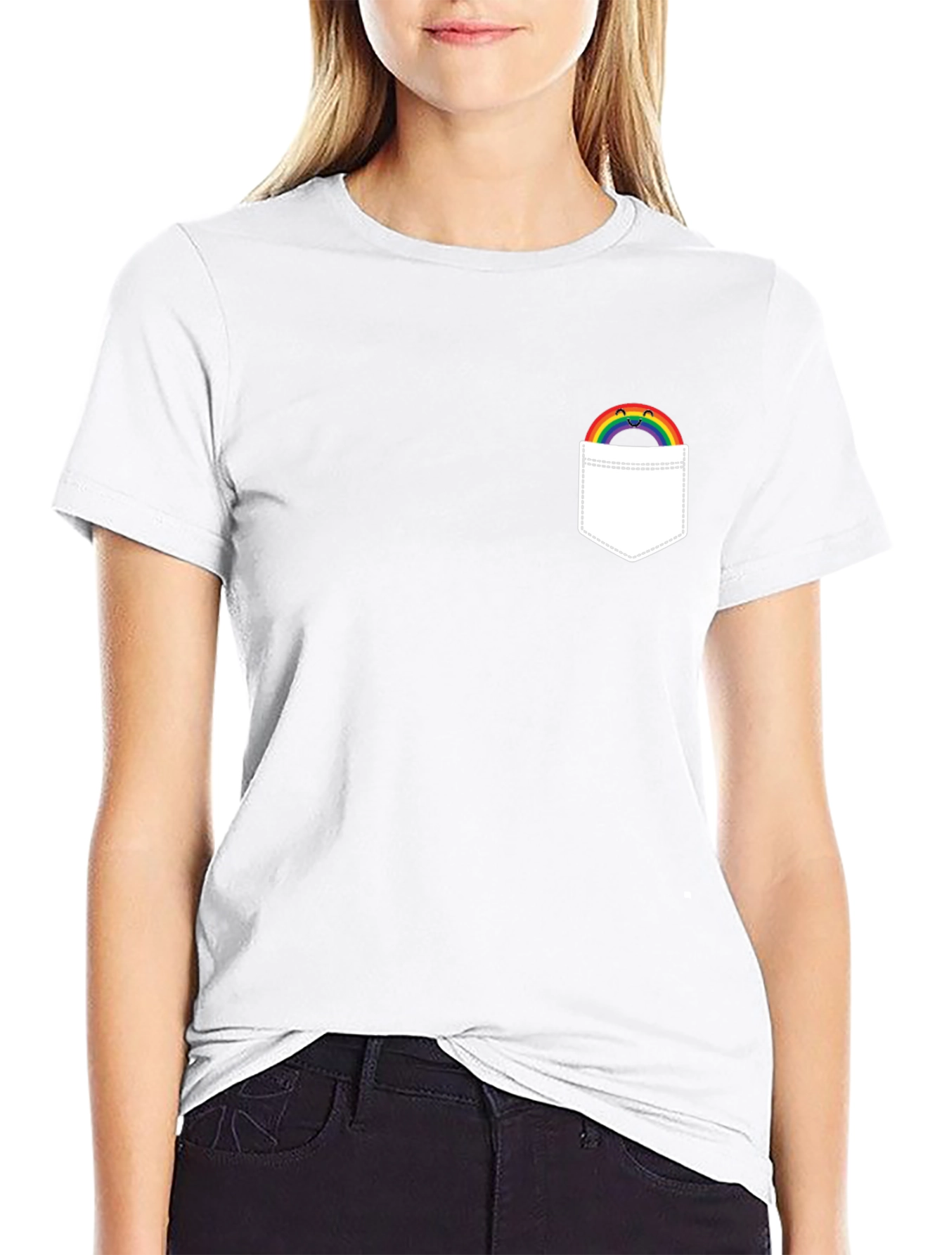 Rainbow Pocket Graphic T-Shirt