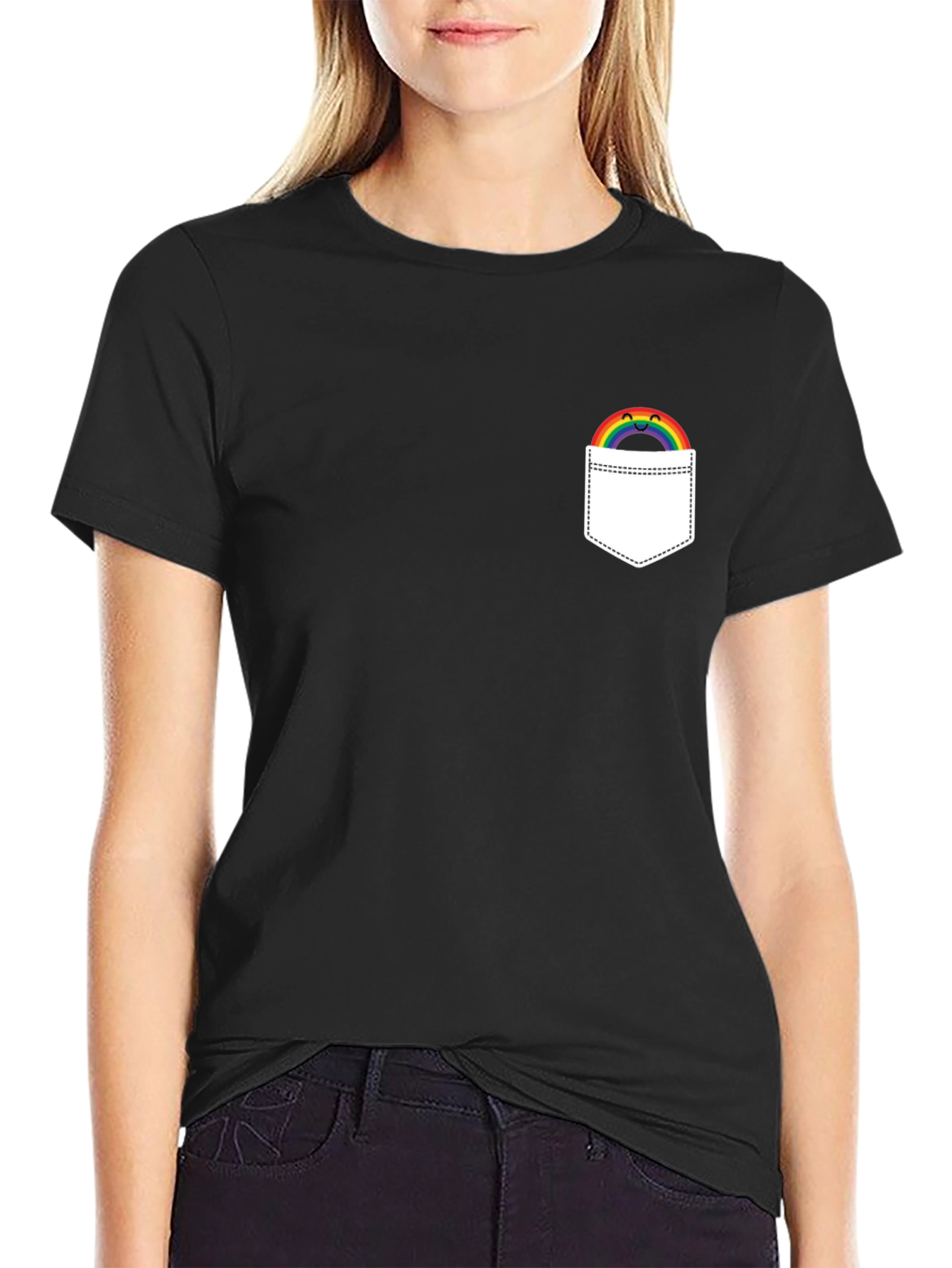 Rainbow Pocket Graphic T-Shirt
