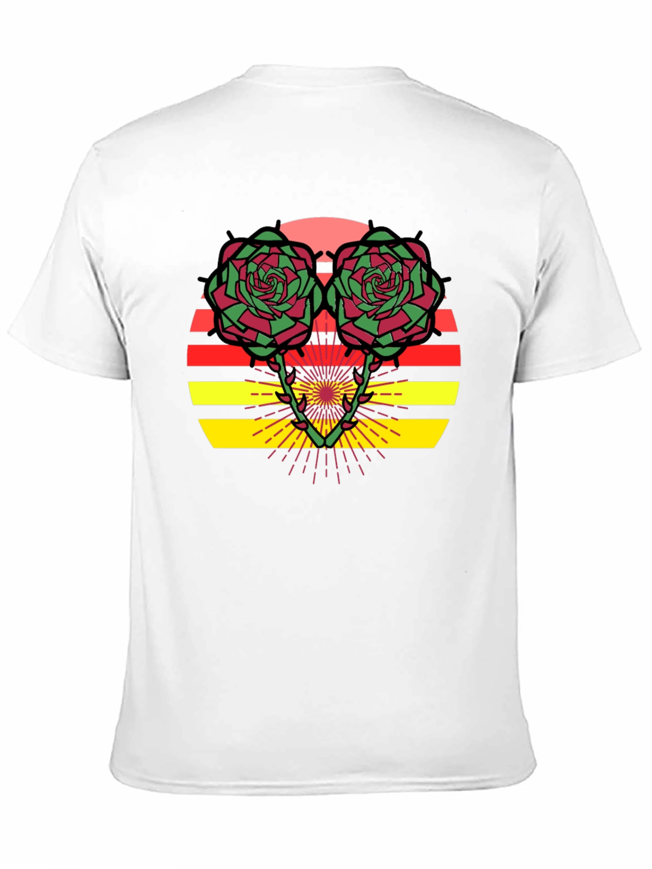 Floral Sunset Graphic Tee - Trendy Black T-Shirt