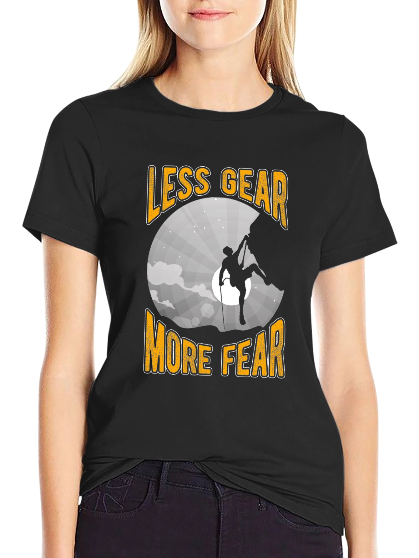 Less Gear More Fear Climbing T-Shirt