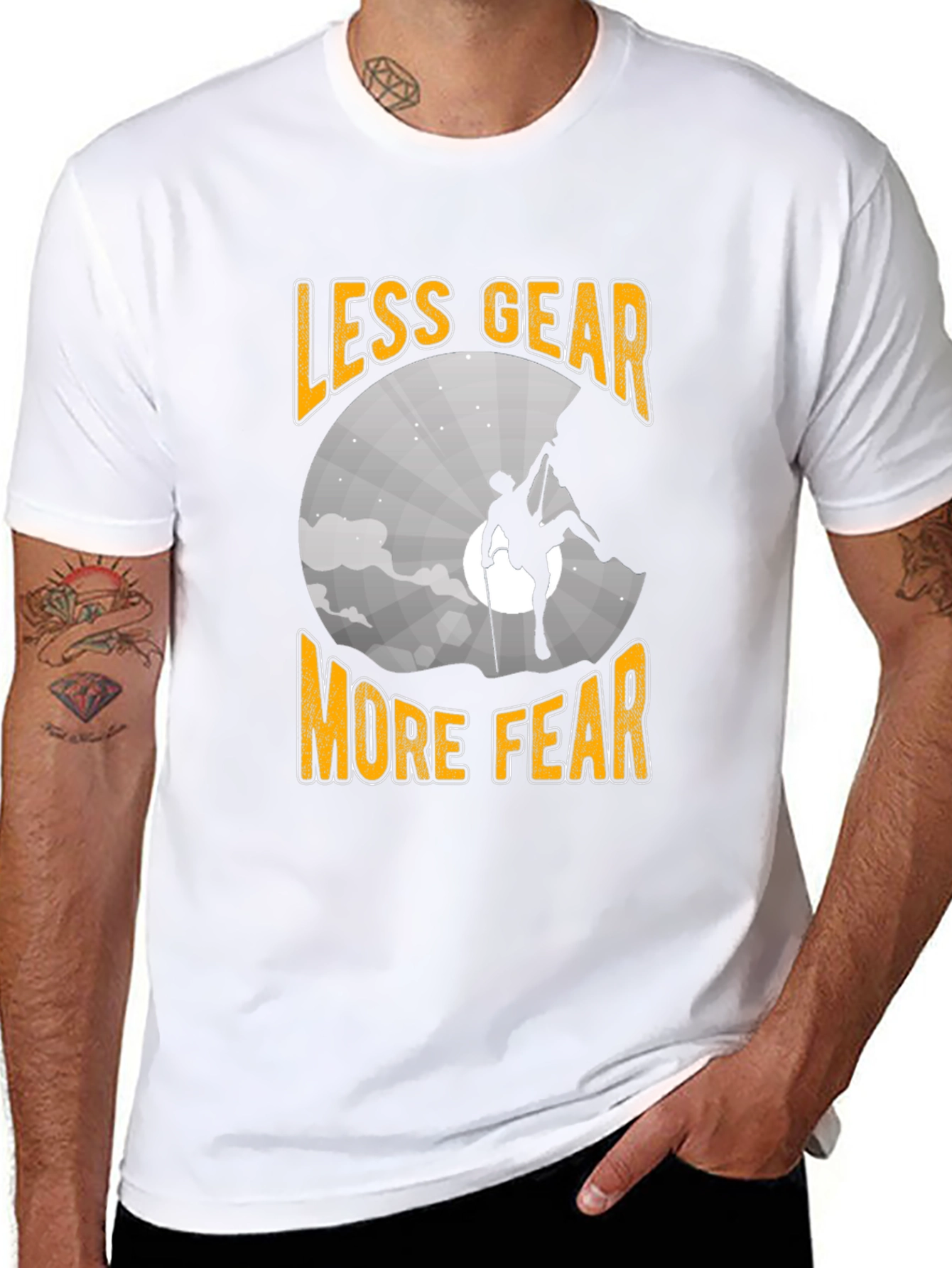 Less Gear More Fear Climbing T-Shirt