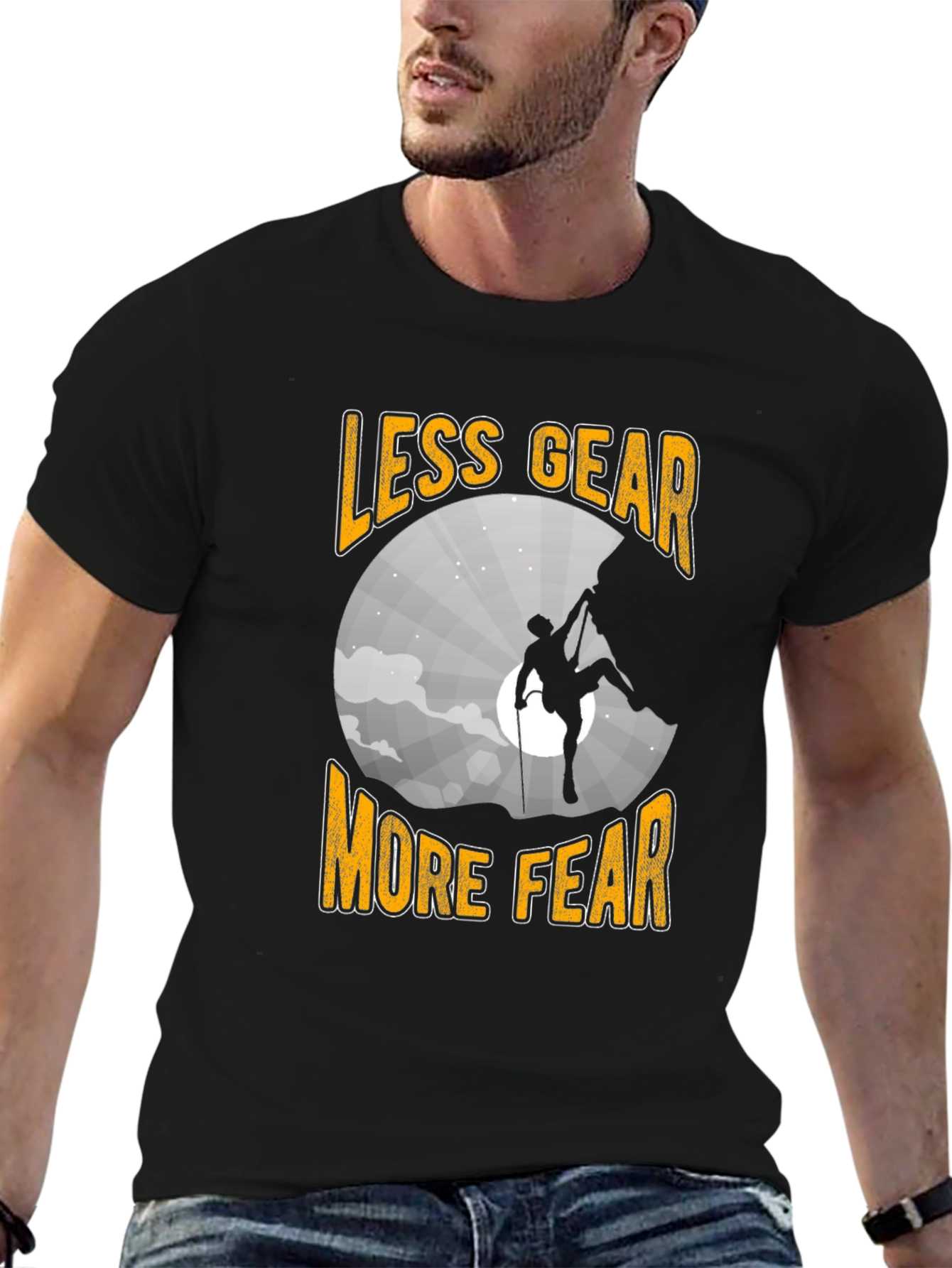 Less Gear More Fear Climbing T-Shirt
