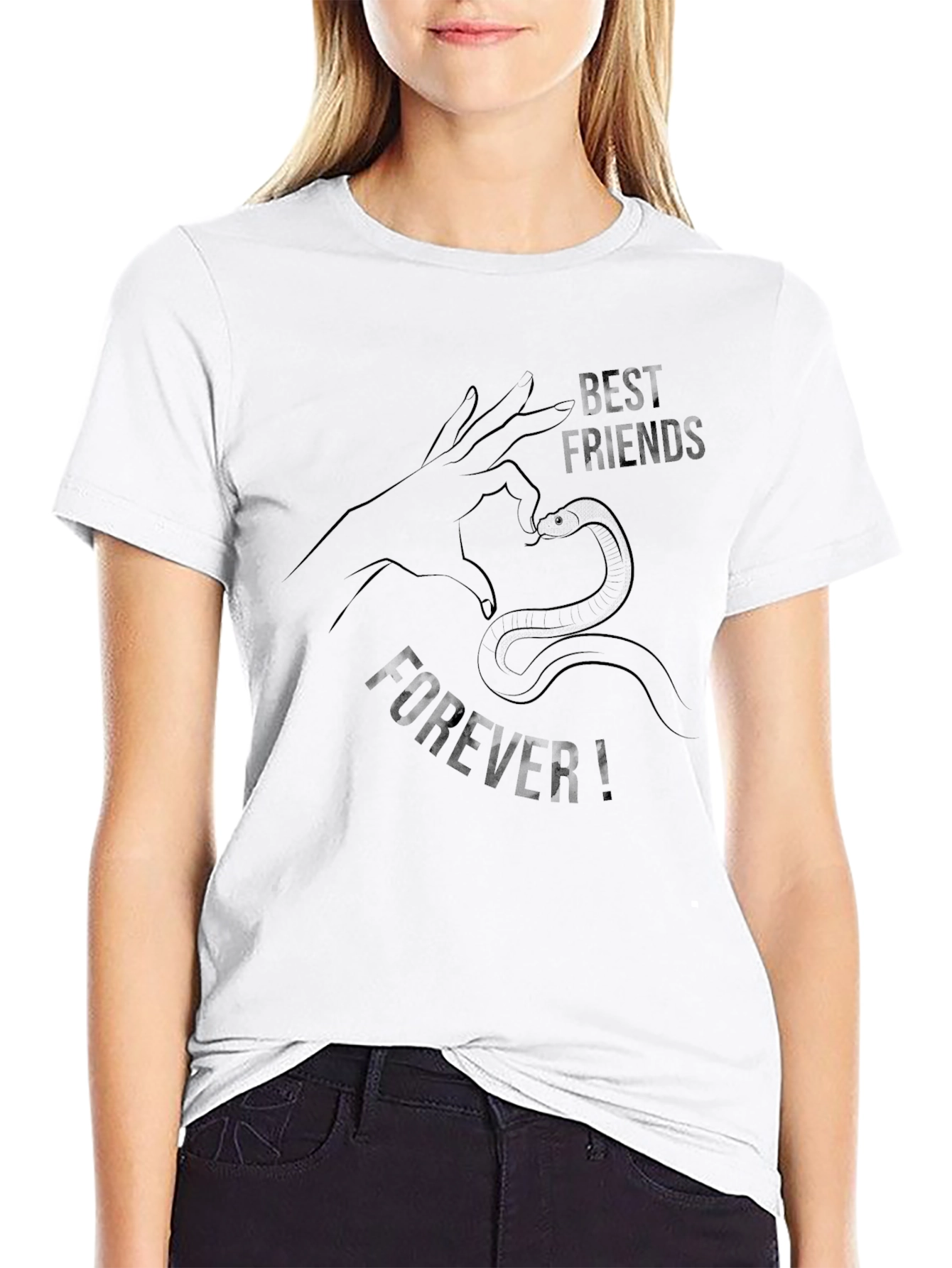 Best Friends Forever Snake Heart Black Tee