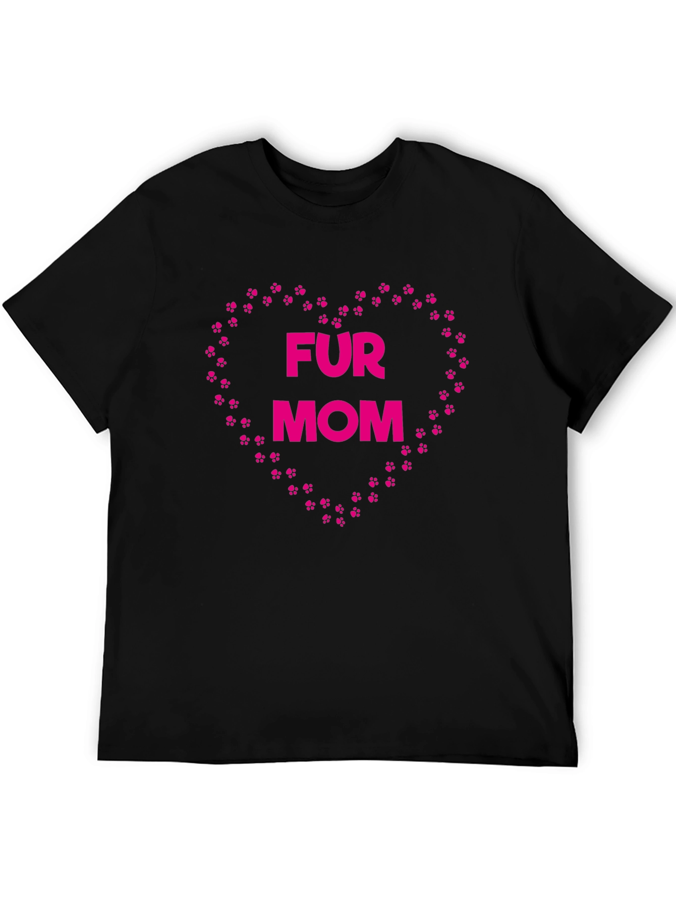 Fur Mom Paw Print Heart T-Shirt