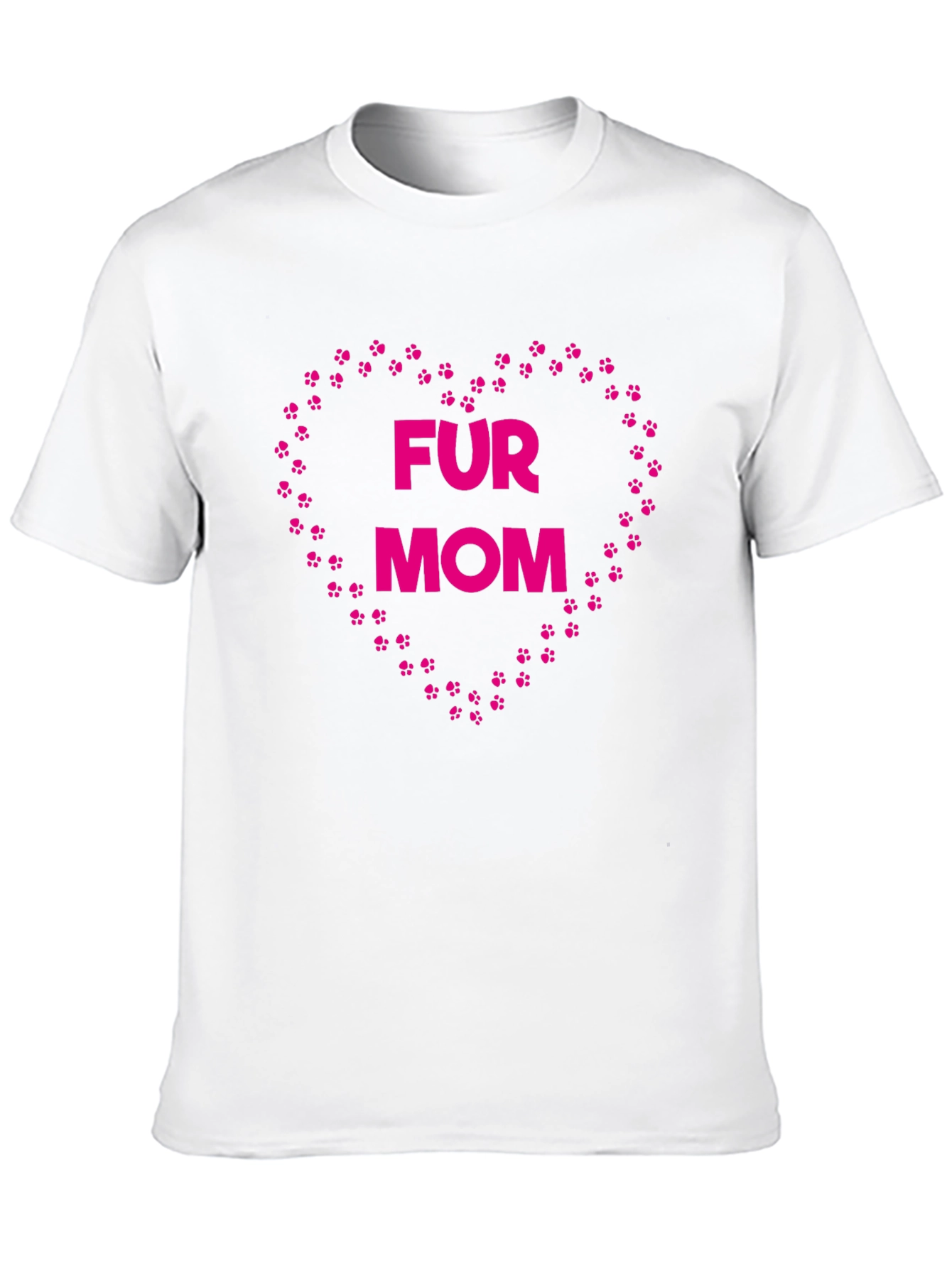 Fur Mom Paw Print Heart T-Shirt