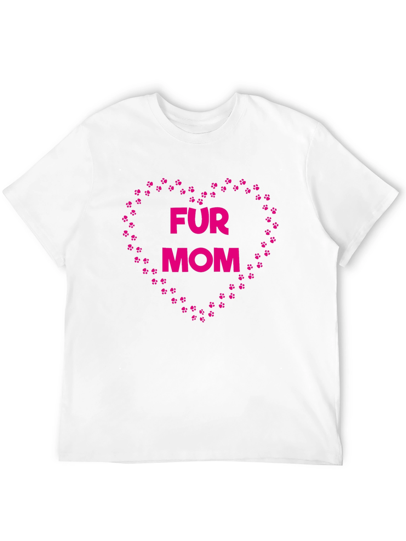 Fur Mom Paw Print Heart T-Shirt