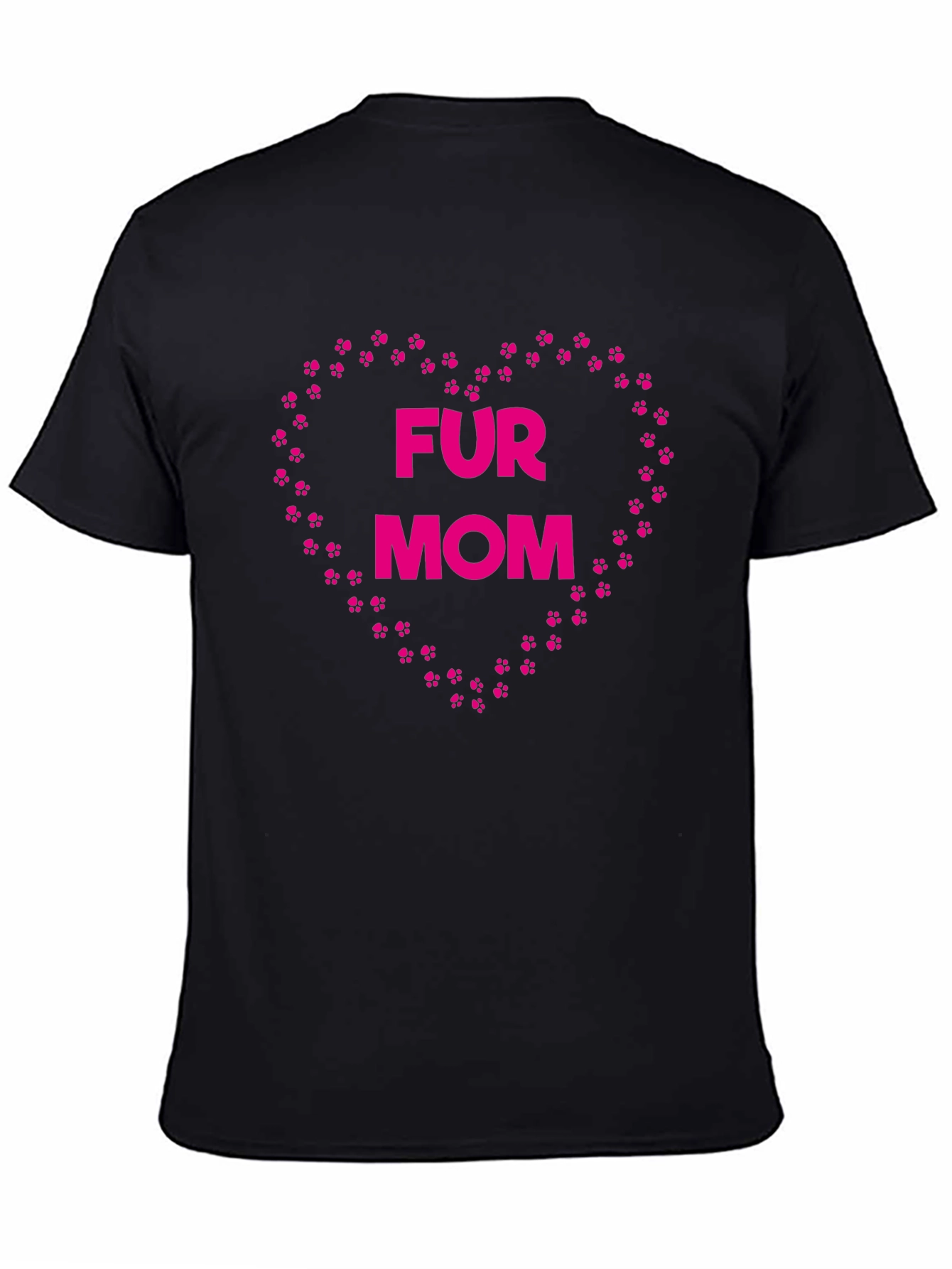 Fur Mom Paw Print Heart T-Shirt