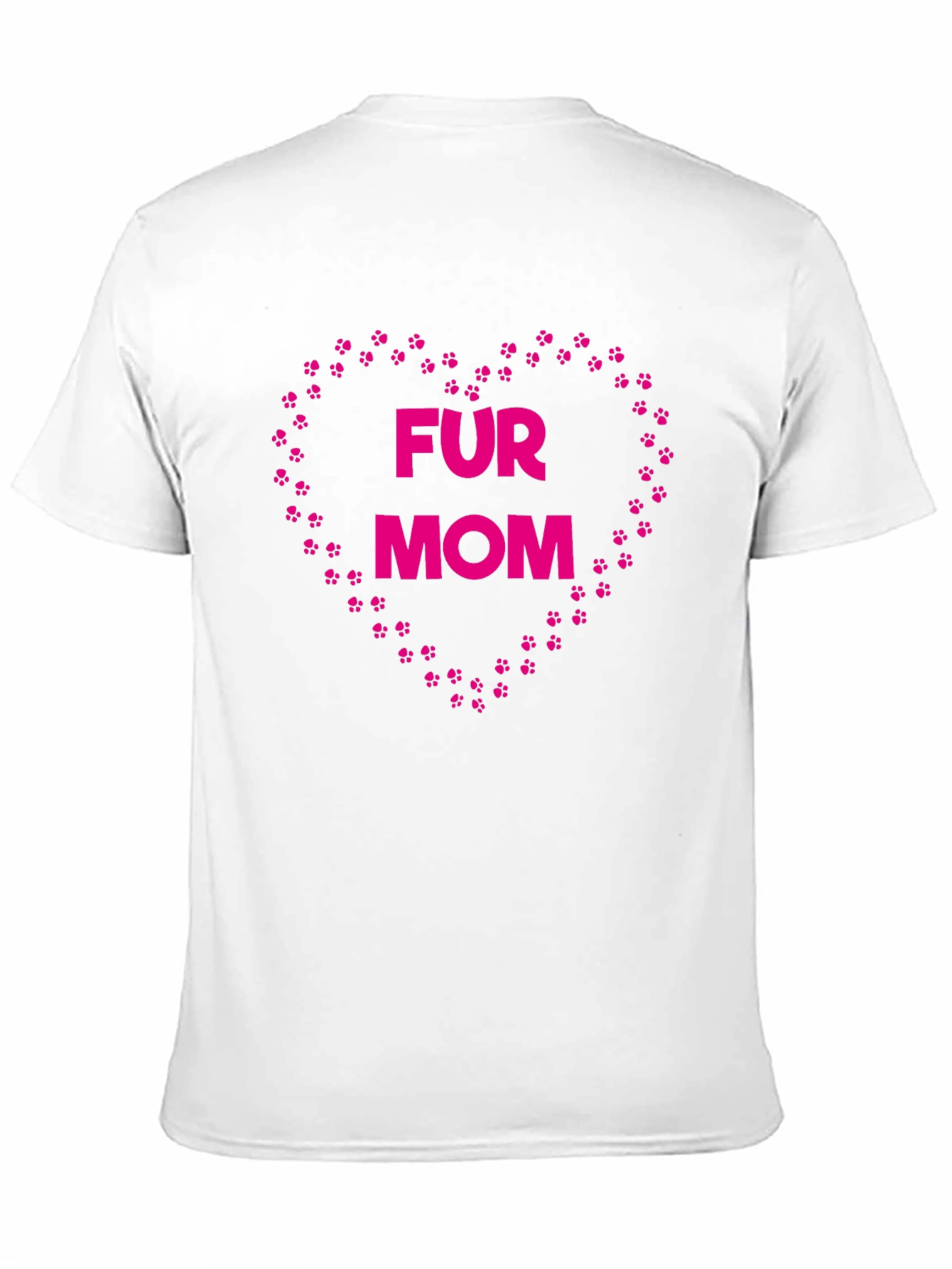 Fur Mom Paw Print Heart T-Shirt