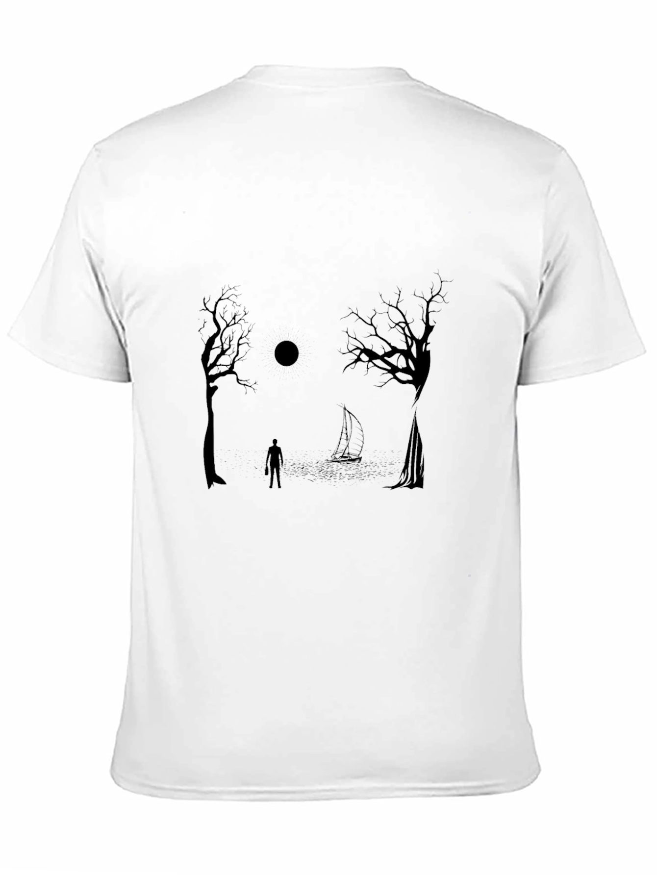 Mystic Night Graphic Tee - Black Cotton
