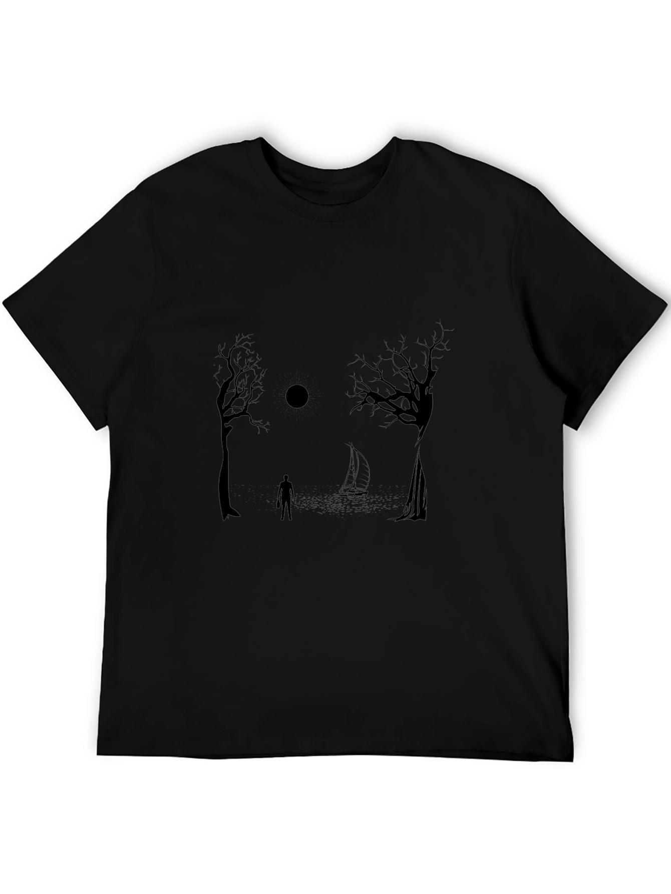 Mystic Night Graphic Tee - Black Cotton