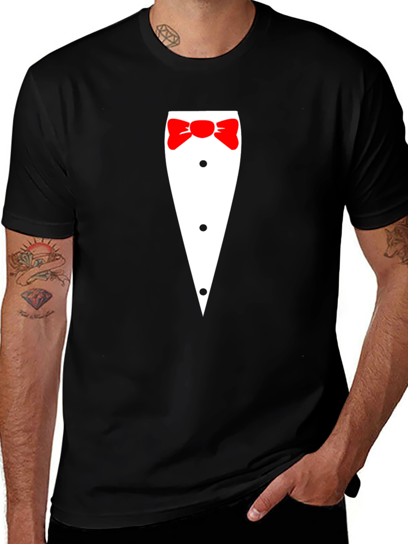 Tuxedo Graphic Tee - Novelty Formal Wear T-Shirt