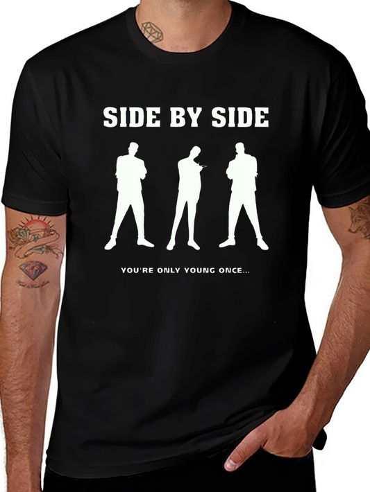 Side By Side Graphic Tee - Black