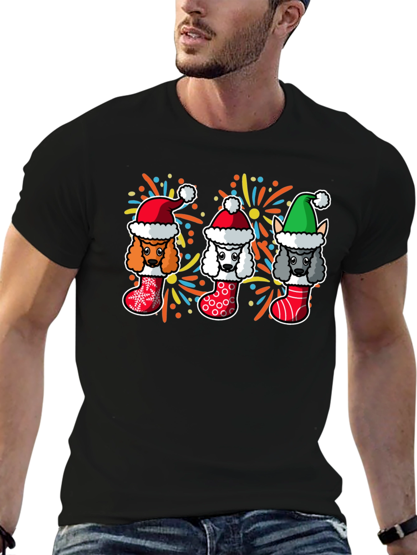 Festive Poodle Christmas T-Shirt