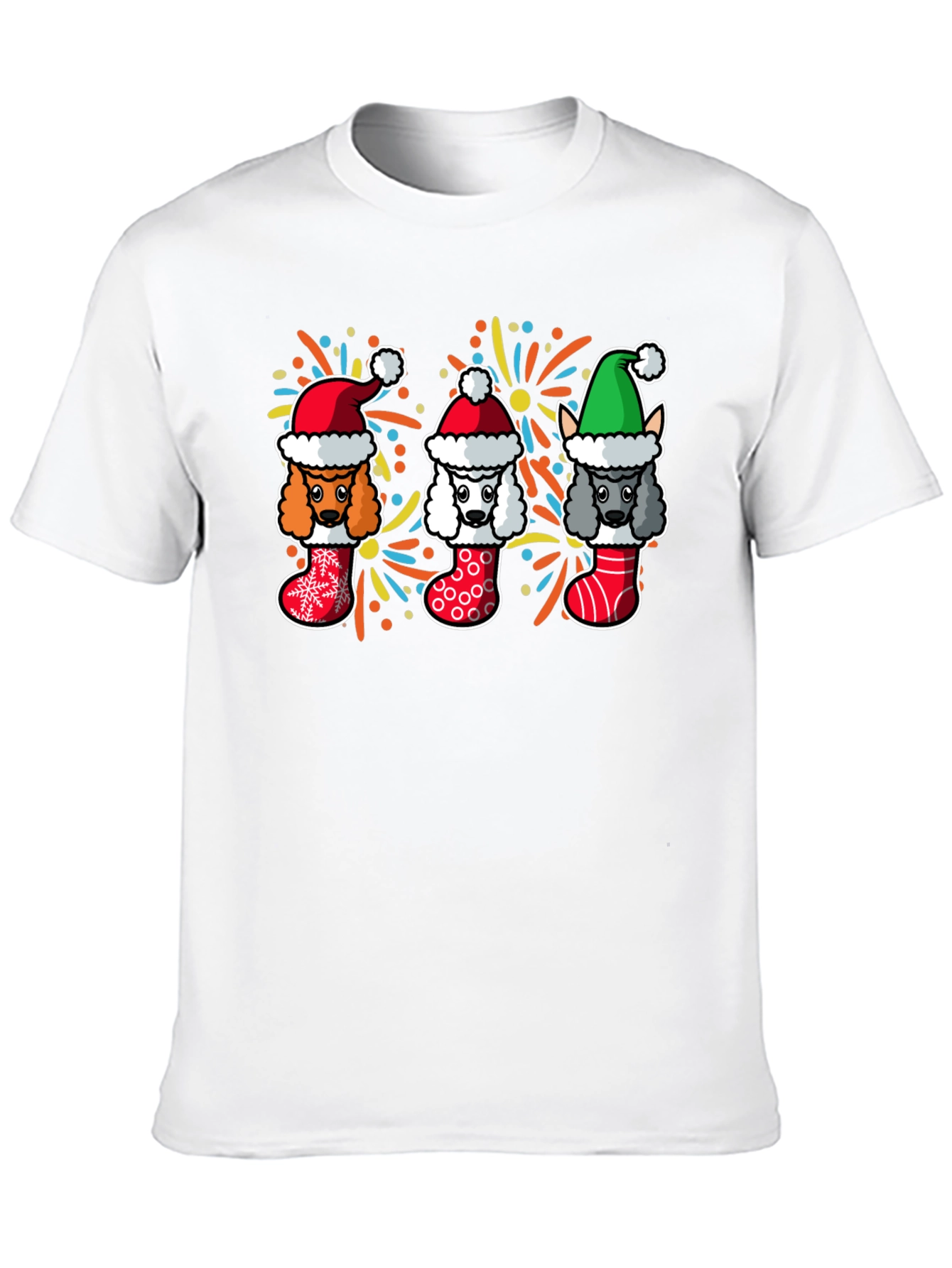 Festive Poodle Christmas T-Shirt