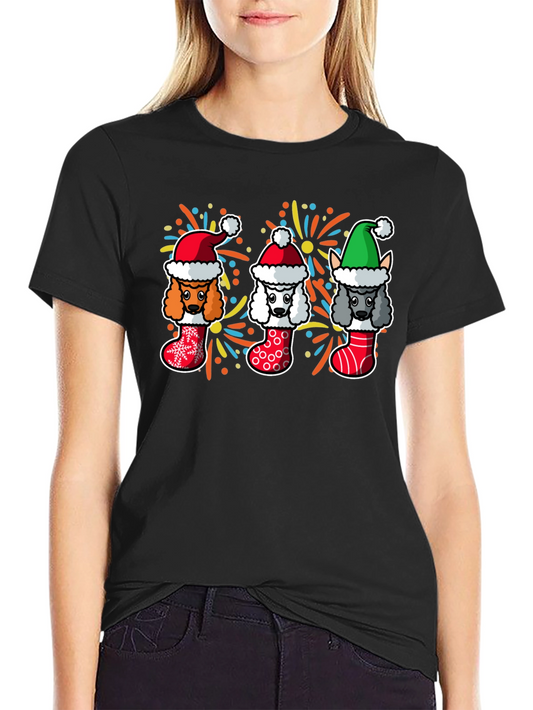 Festive Poodle Christmas T-Shirt