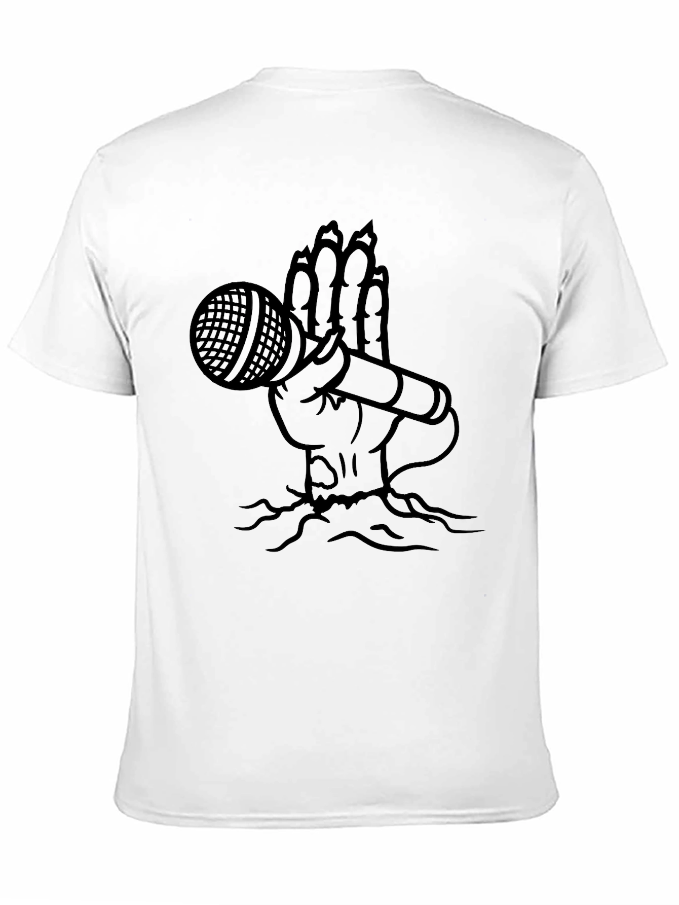 Hand Holding Mic Graphic T-Shirt - Black