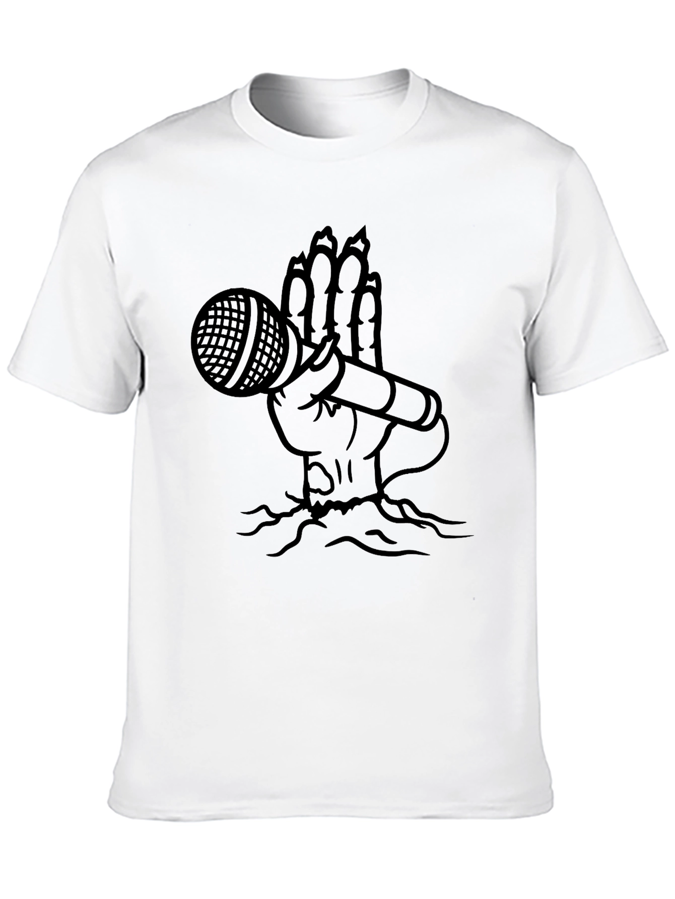 Hand Holding Mic Graphic T-Shirt - Black