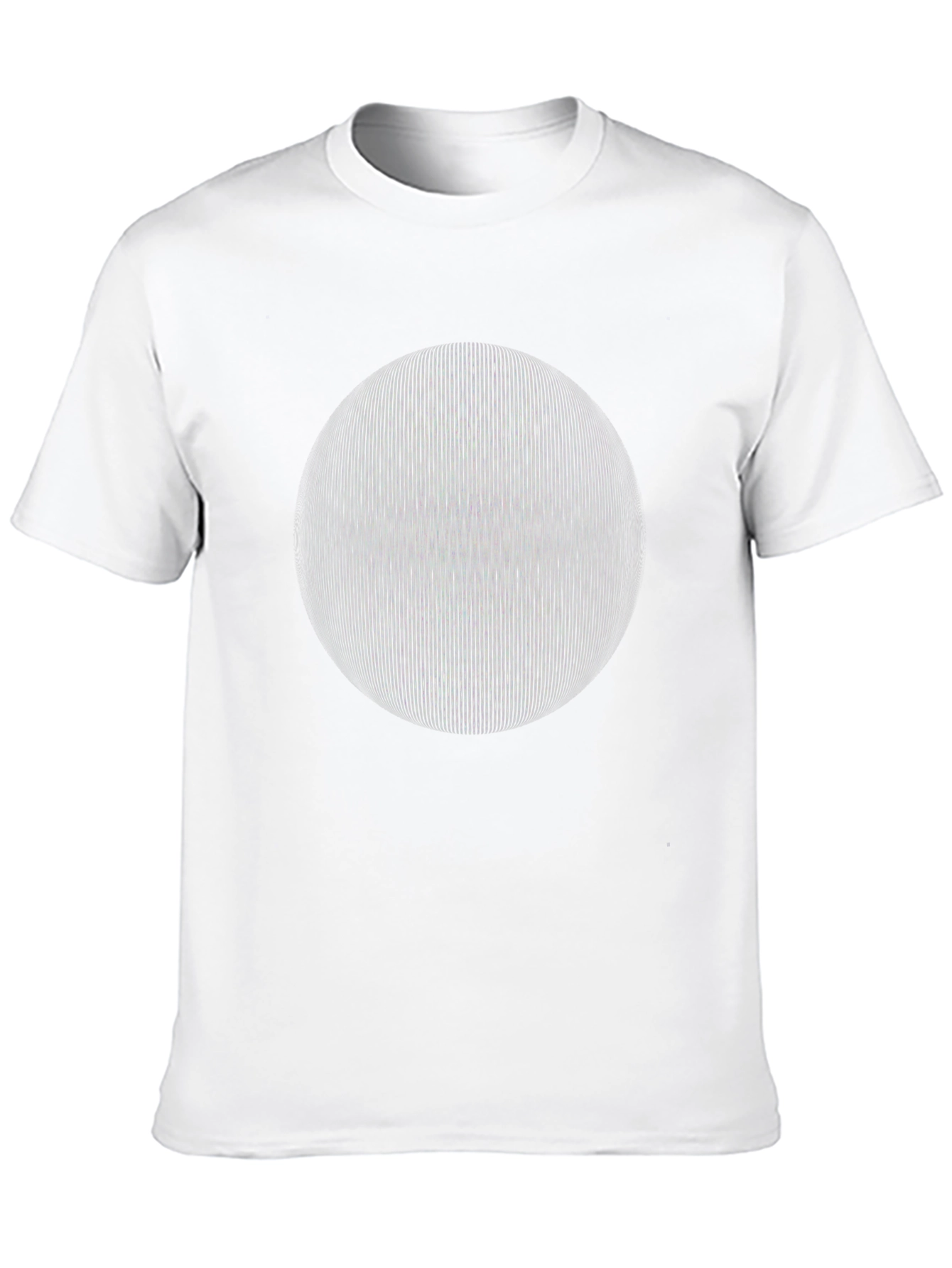 Optical Illusion Sphere Graphic T-Shirt - Black Cotton Tee