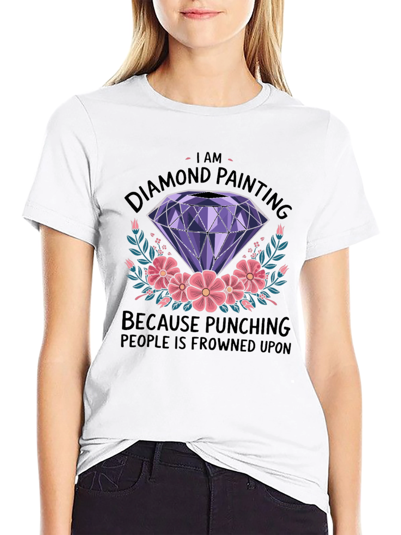 Diamond Painting Fan T-Shirt: Punching is Frowned Upon