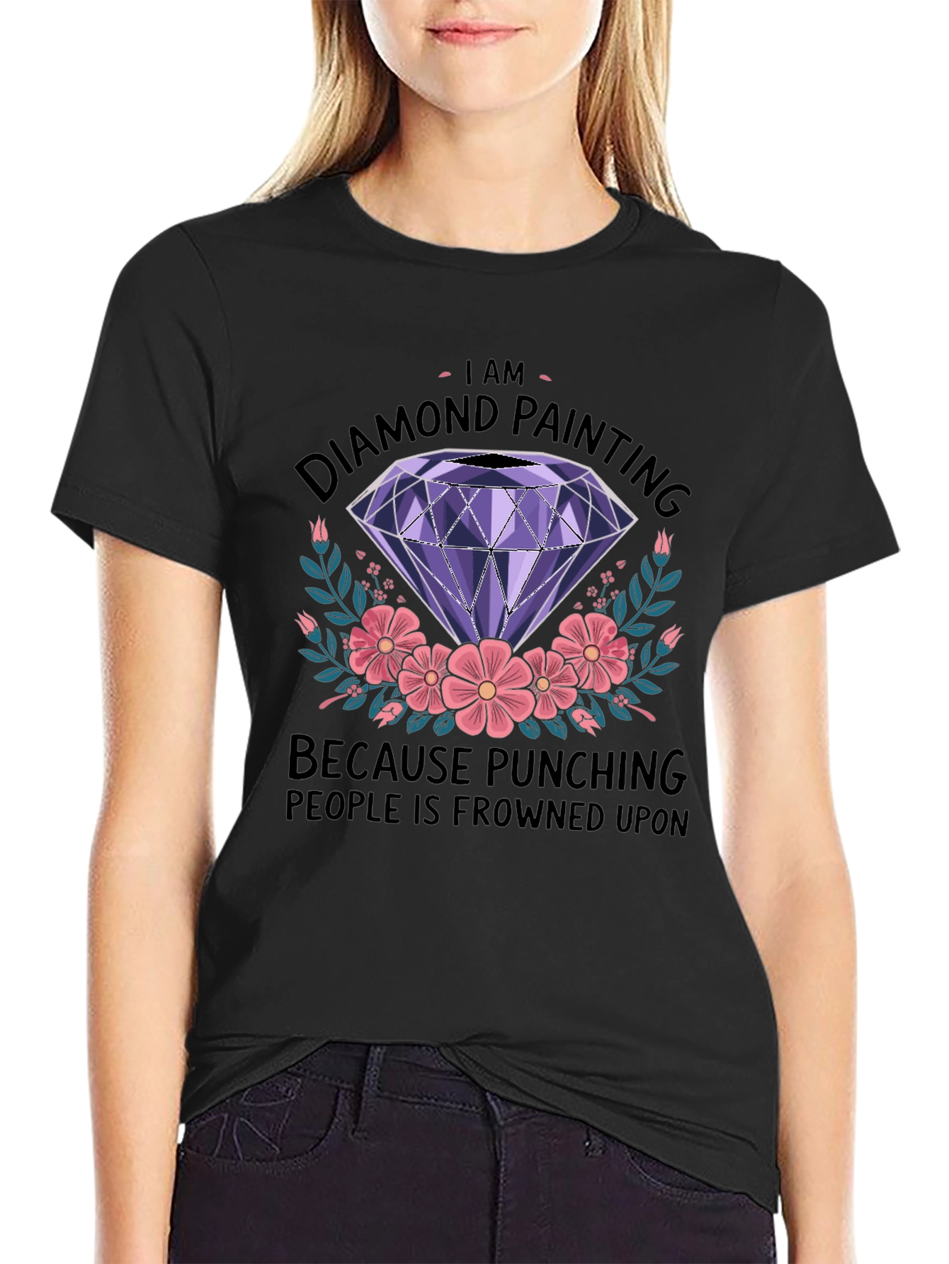 Diamond Painting Fan T-Shirt: Punching is Frowned Upon
