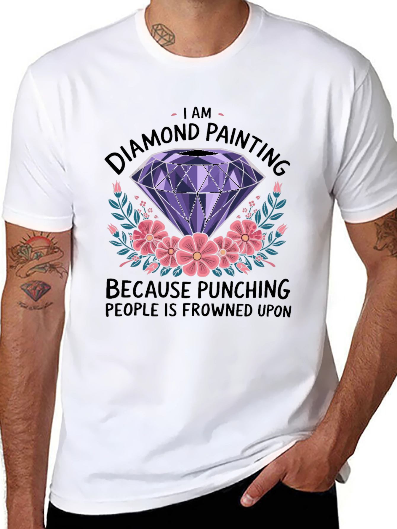 Diamond Painting Fan T-Shirt: Punching is Frowned Upon