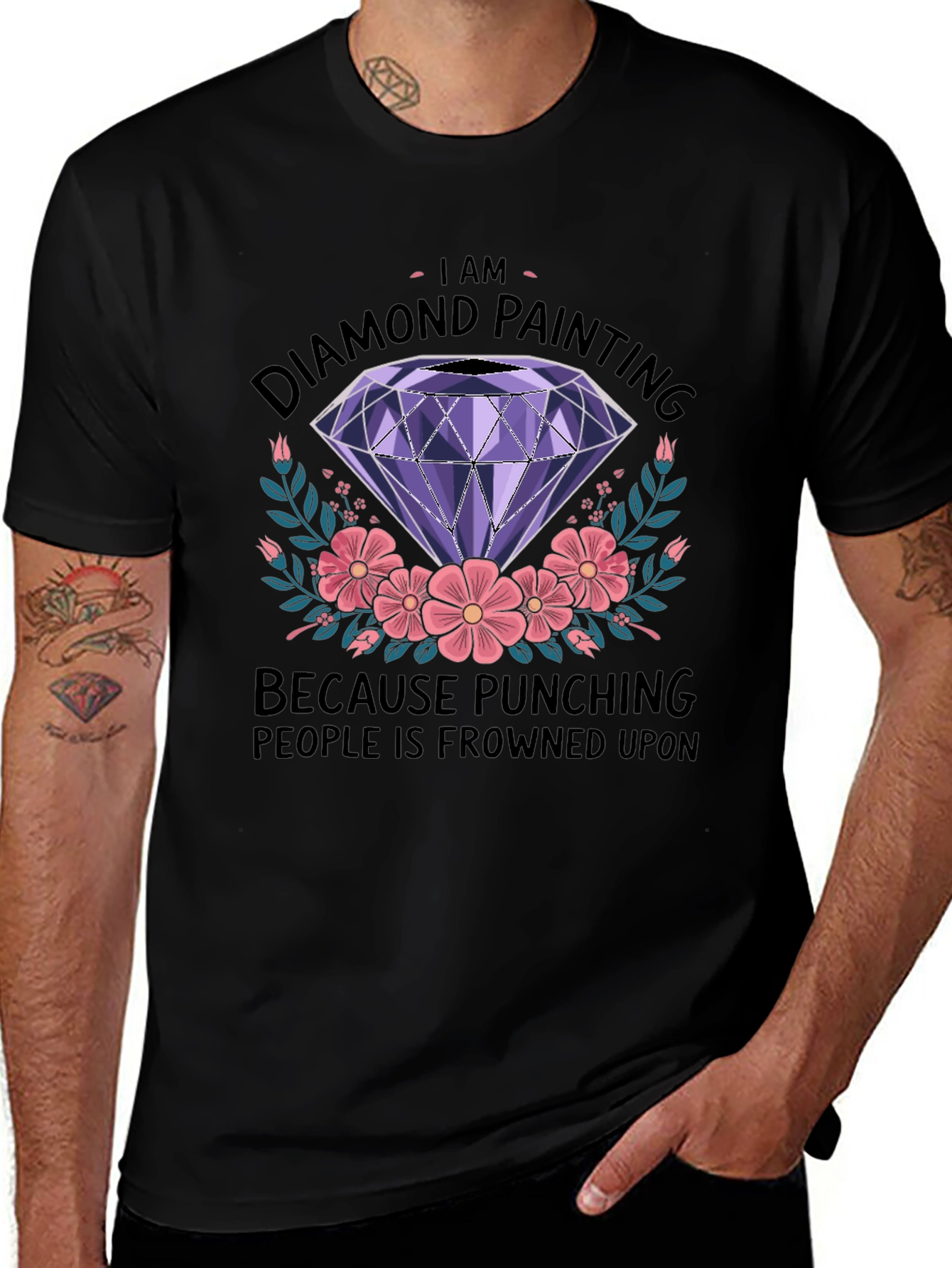 Diamond Painting Fan T-Shirt: Punching is Frowned Upon