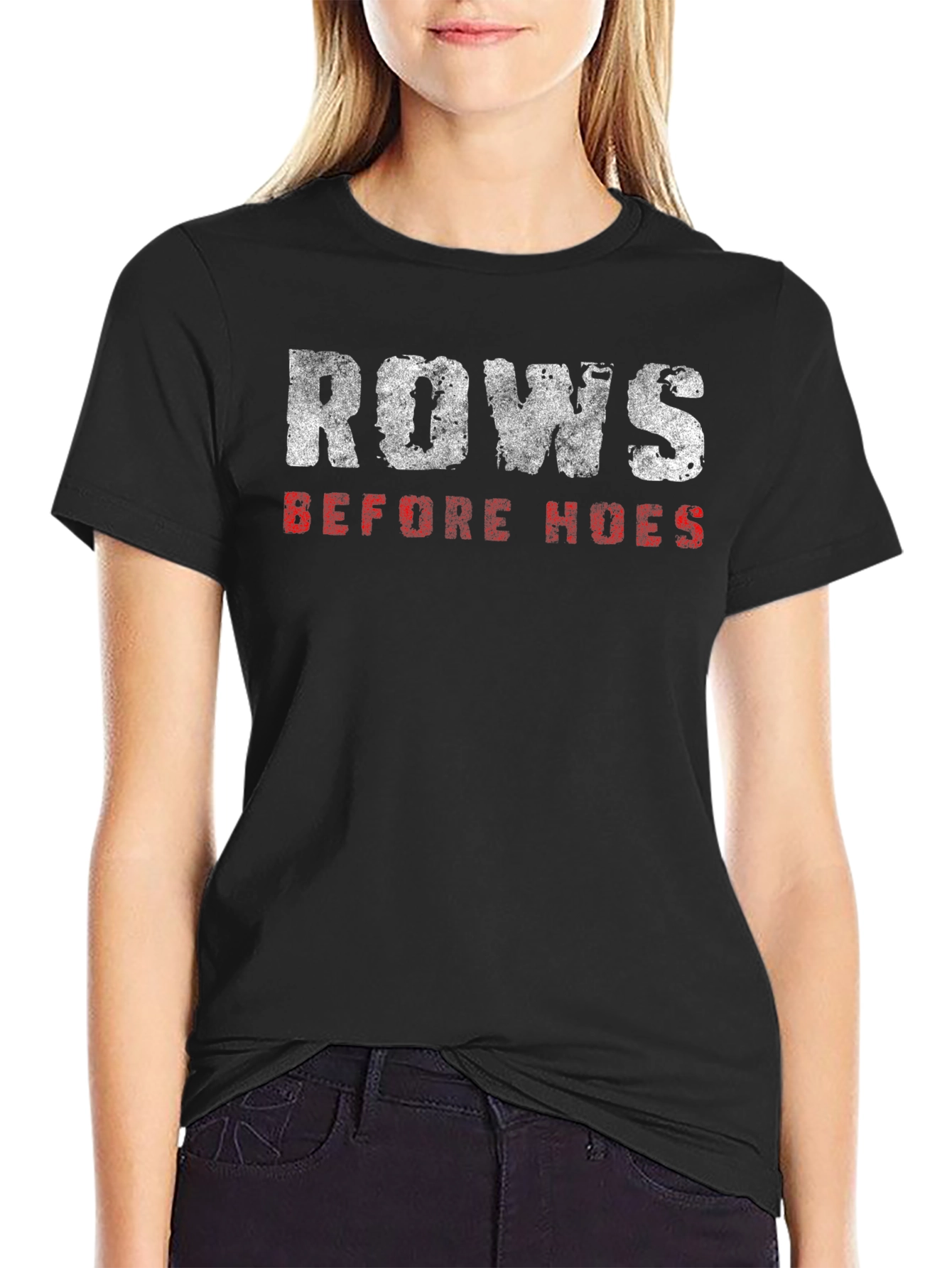 Rows Before Hoes Funny Gym T-Shirt