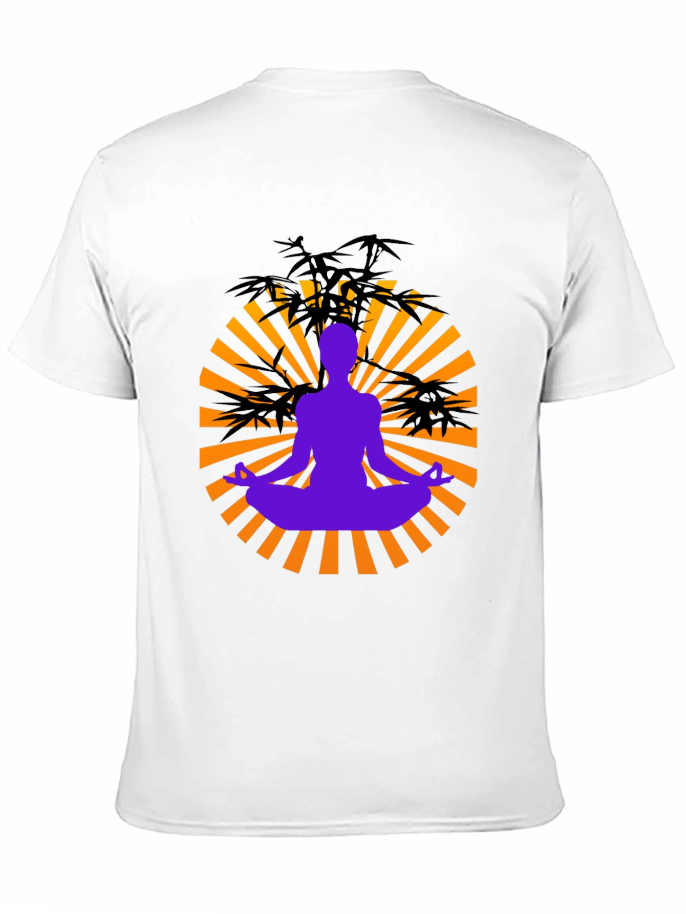 Zen Meditation Graphic Tee - Black Cotton Blend