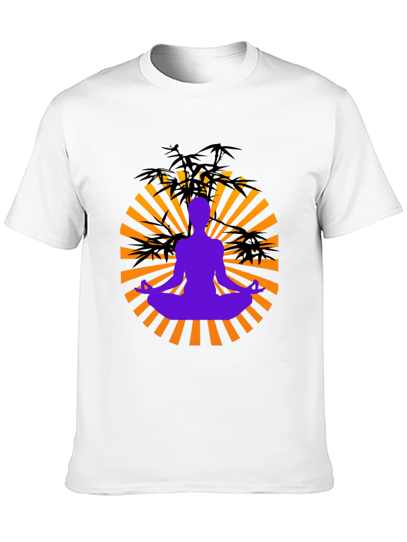 Zen Meditation Graphic Tee - Black Cotton Blend