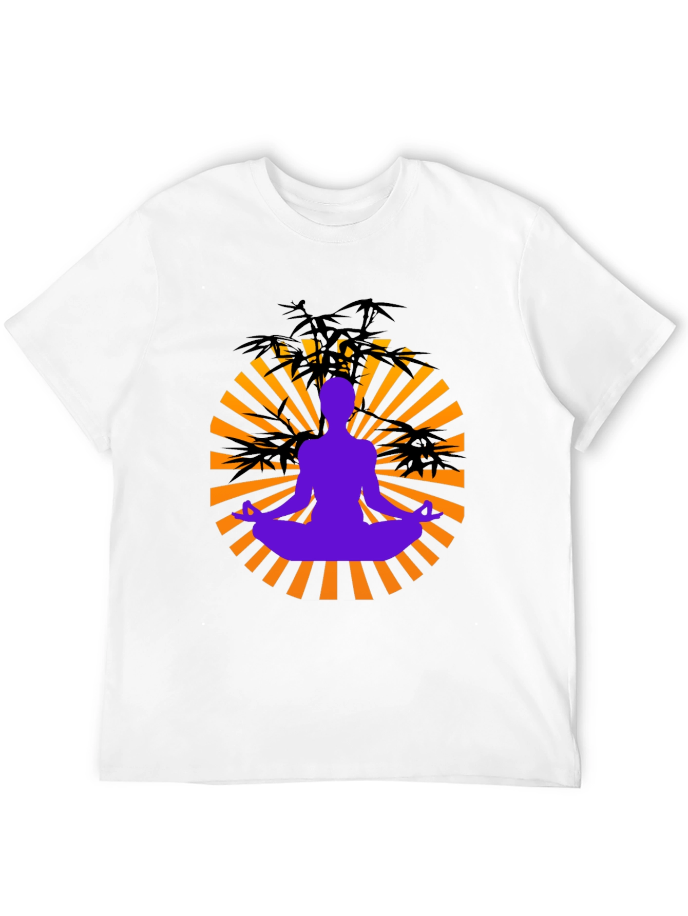 Zen Meditation Graphic Tee - Black Cotton Blend