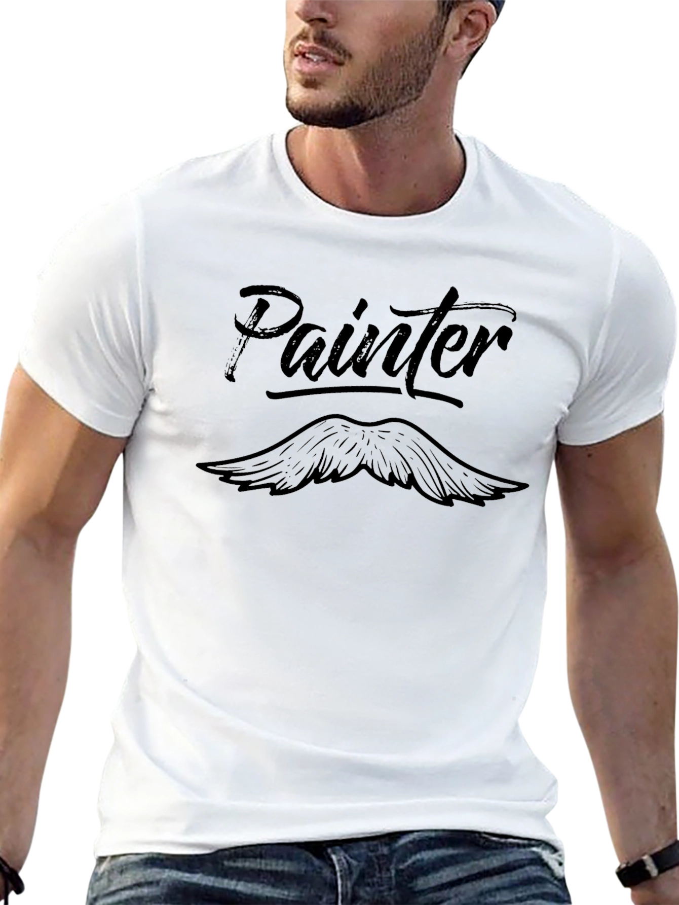 Painter T-Shirt - Mustache Design